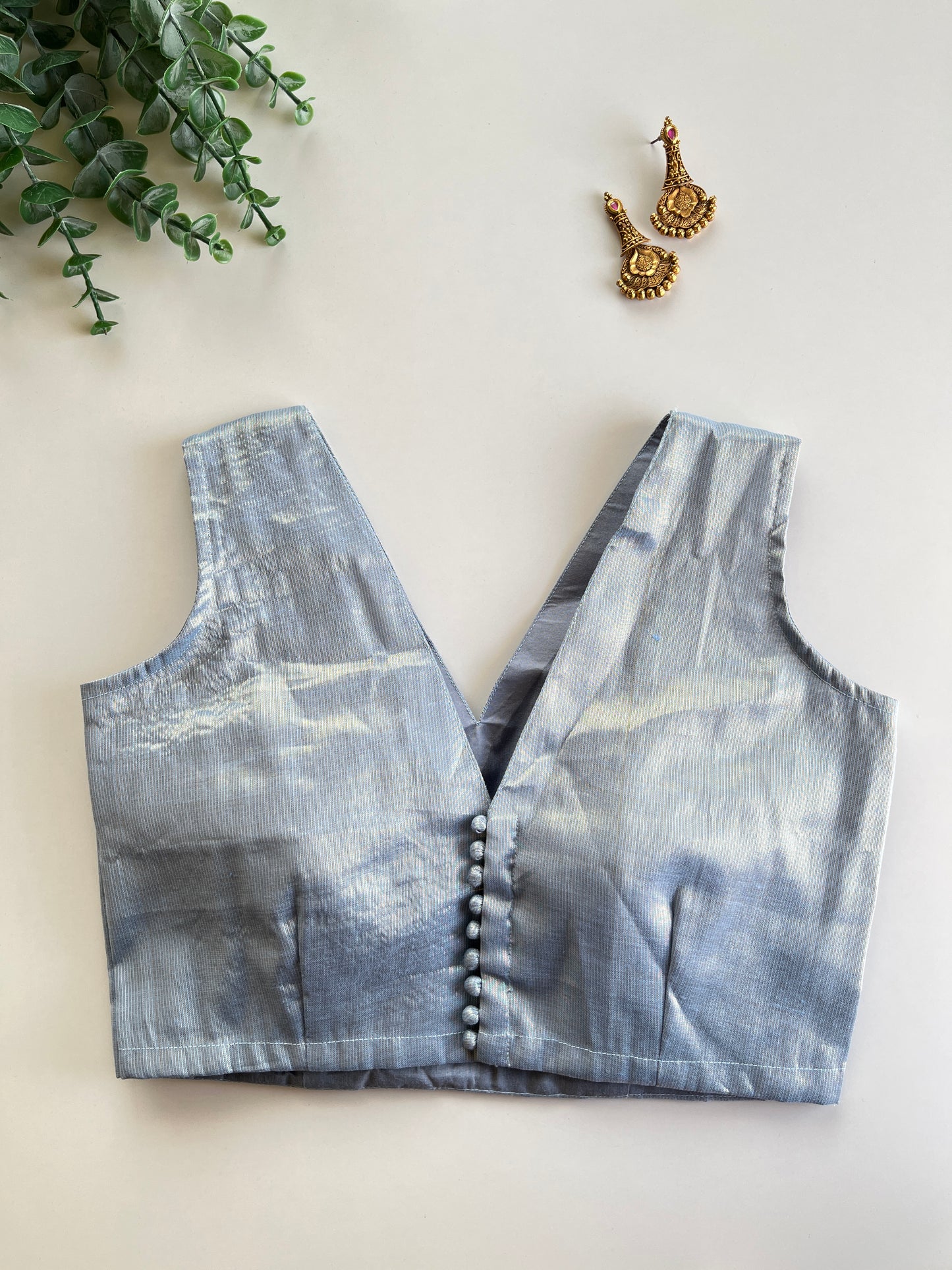 Ice Blue Tissue Blouse