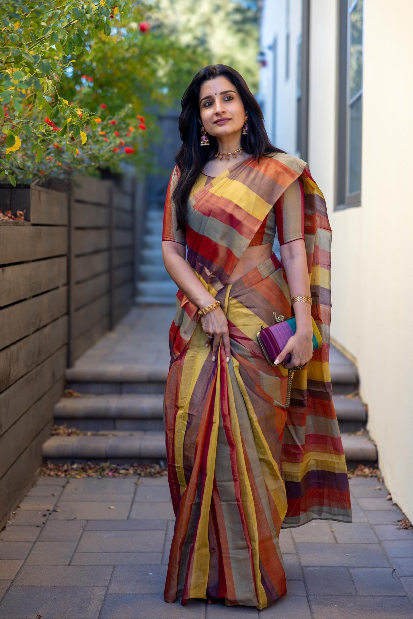 Multicolor Chanderi Silk Saree