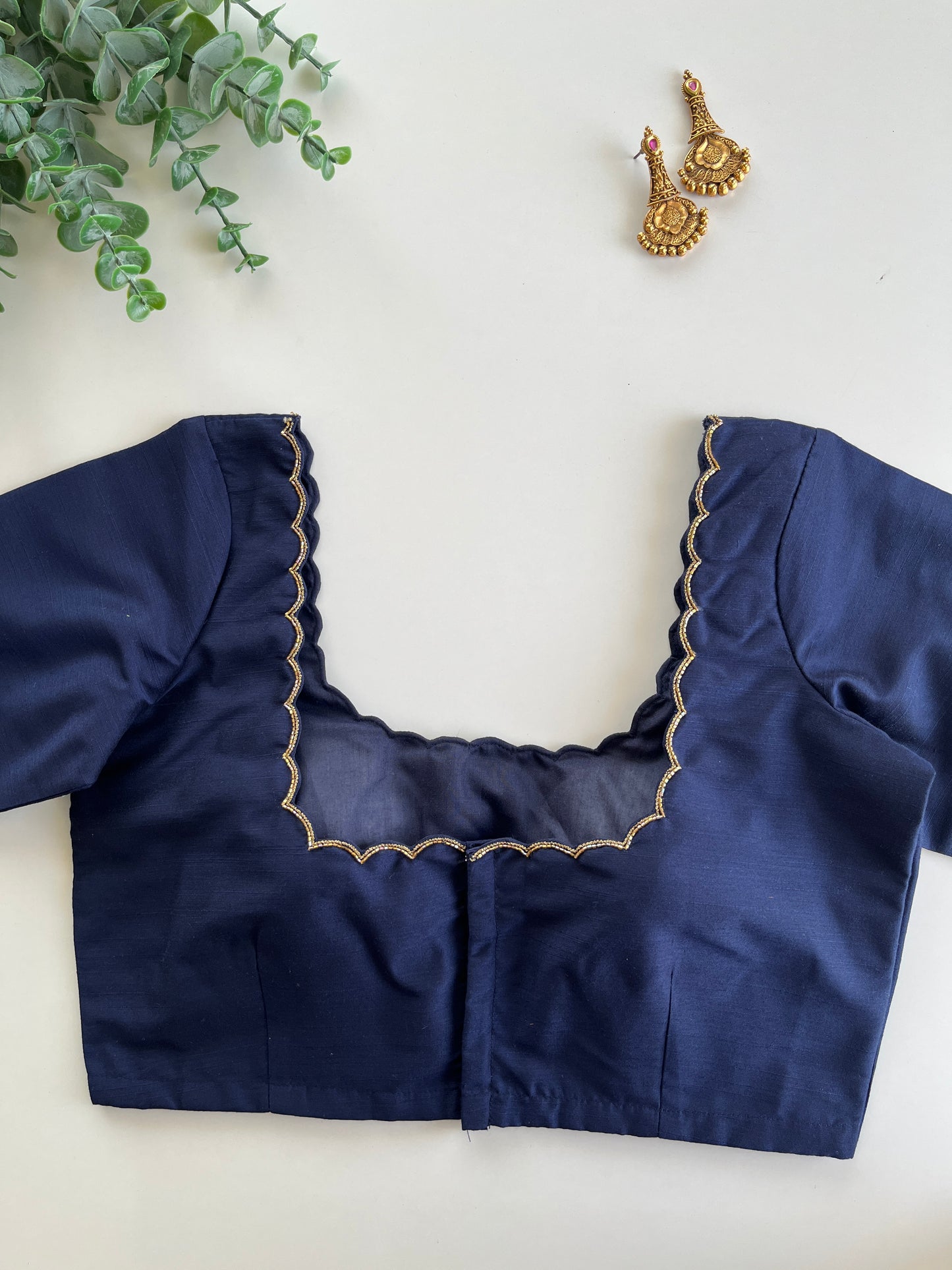 Navy Blue Handwork Blouse