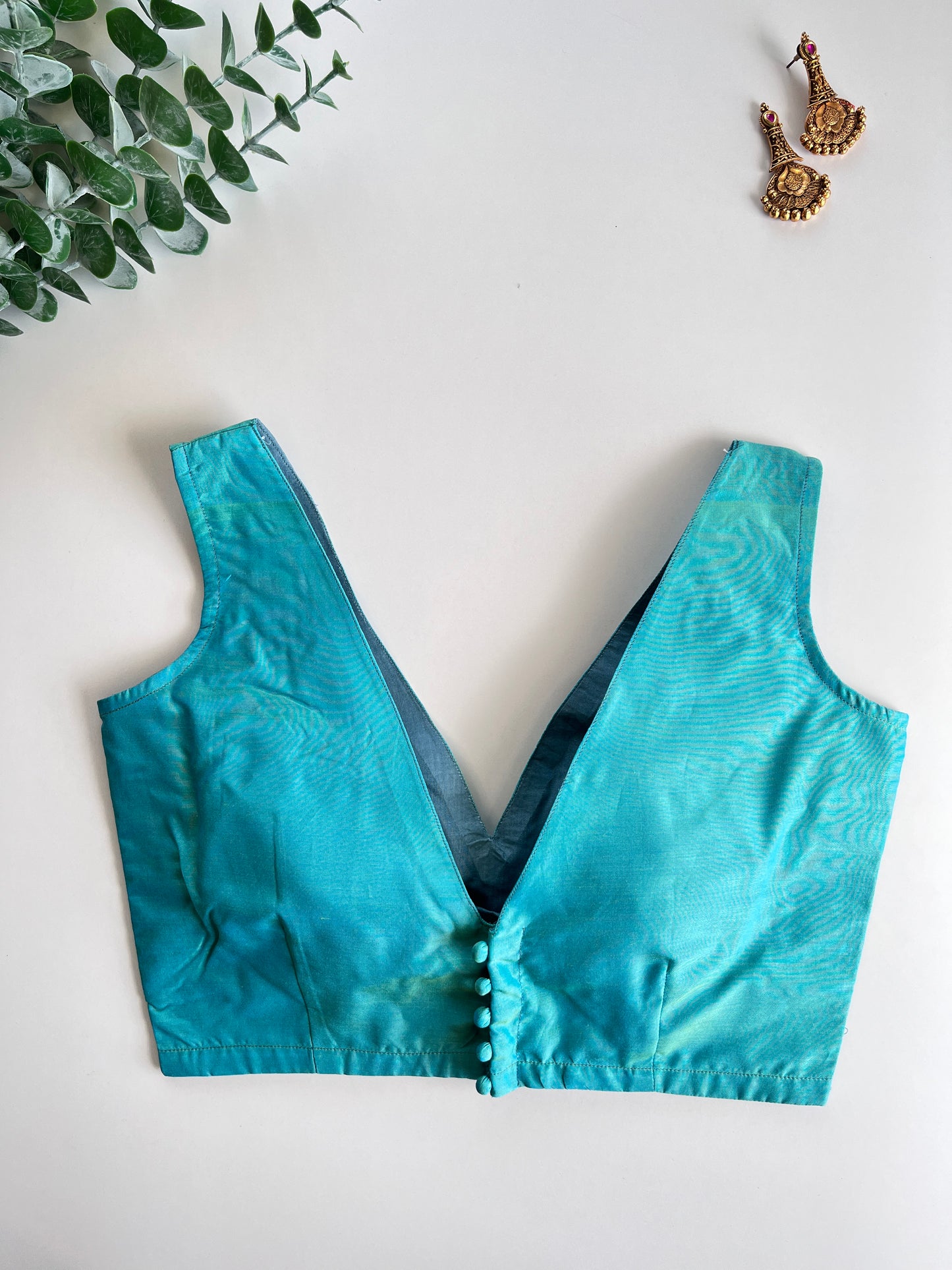 Mint Blue Sleeveless Blouse