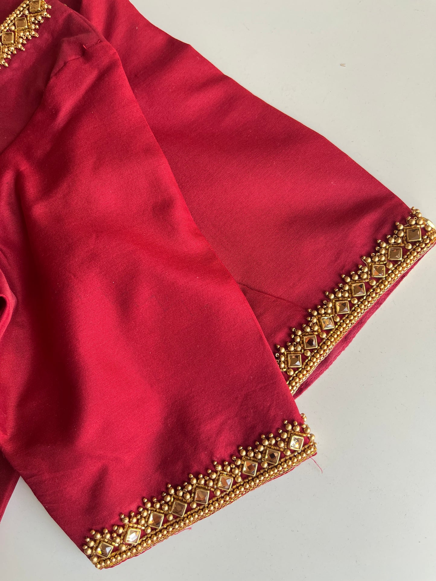Cherry Red Handwork Blouse