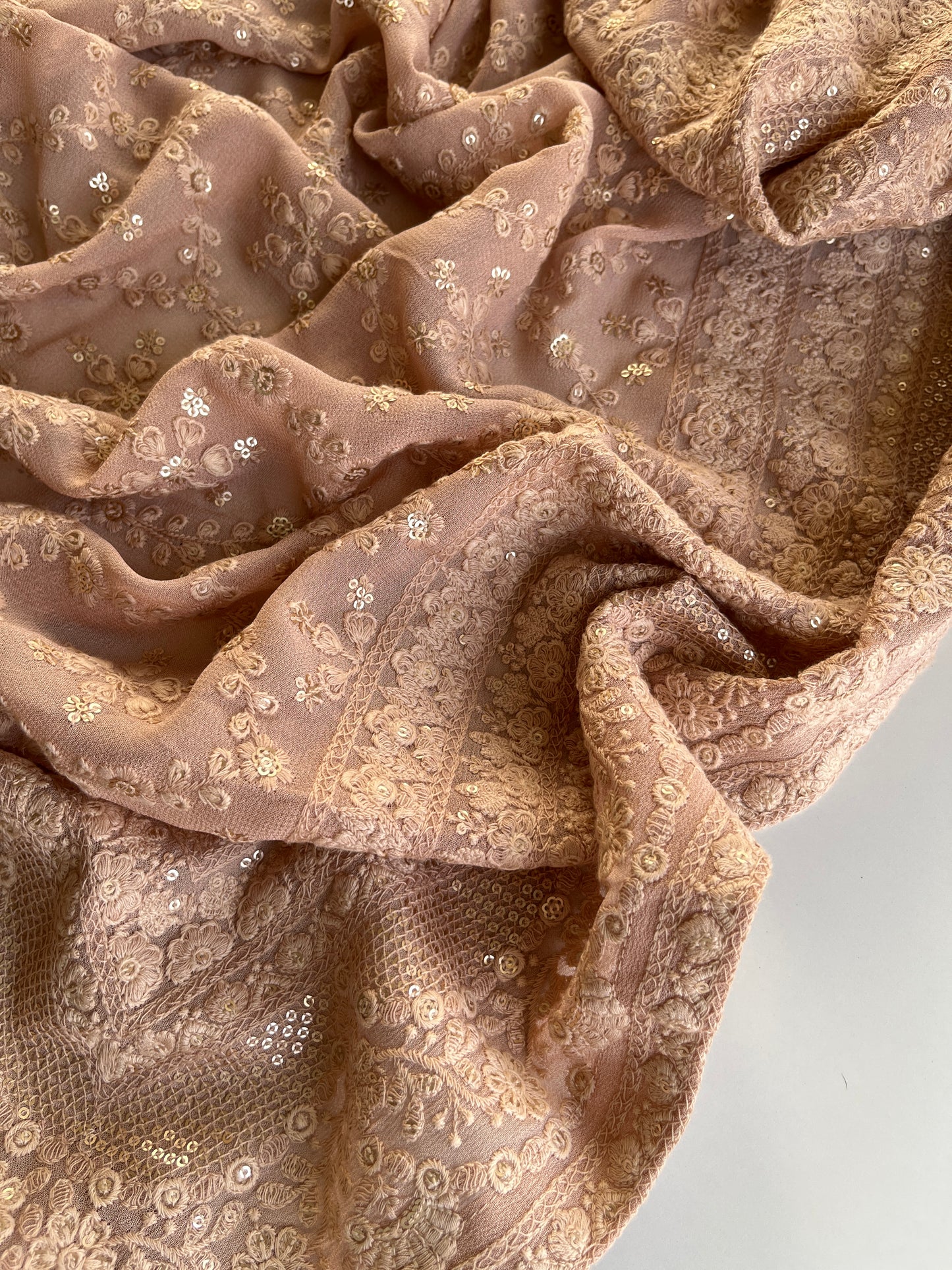 Light Nude Chikankari Saree