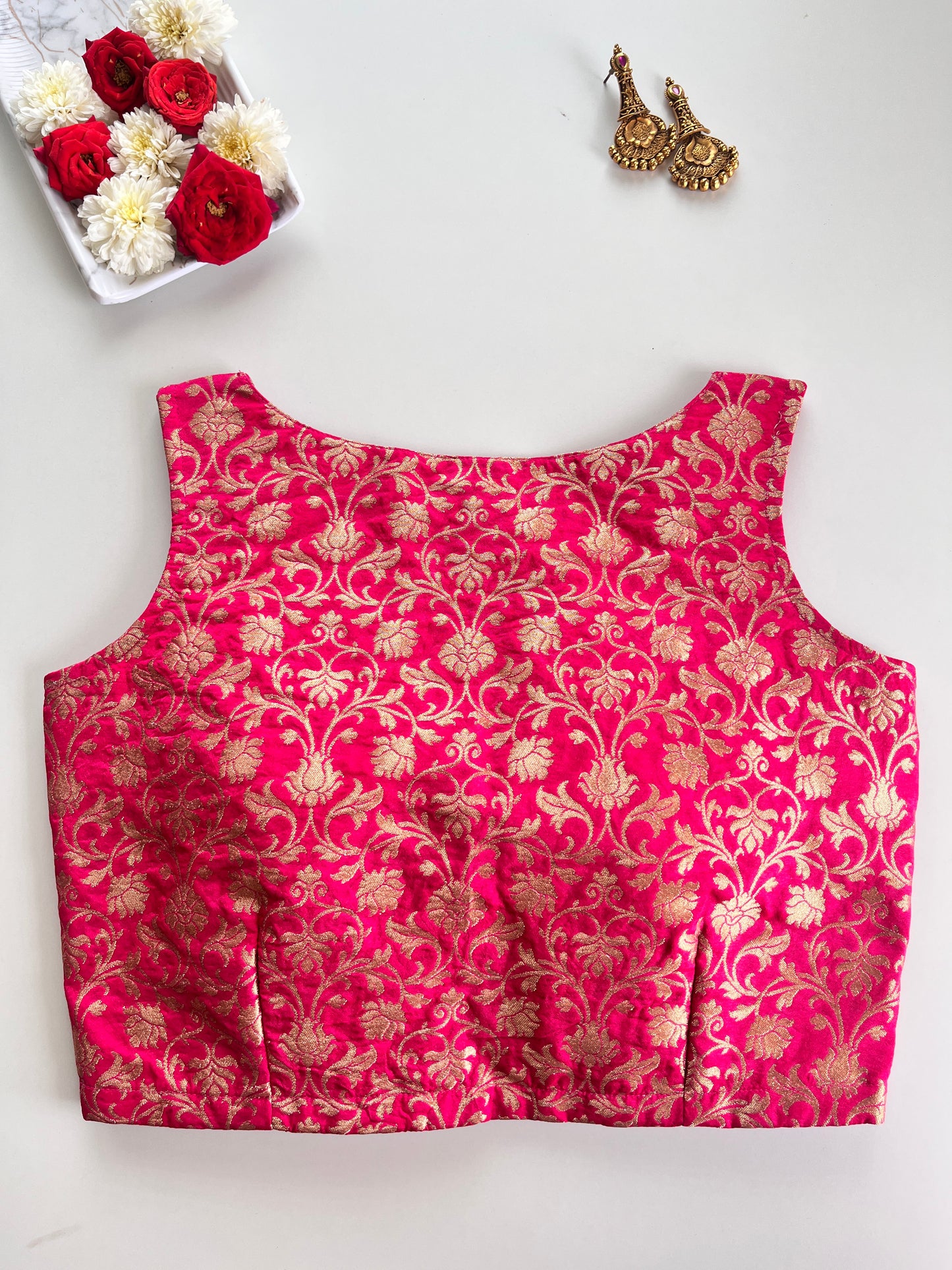 Pink Banaras Brocade Blouse