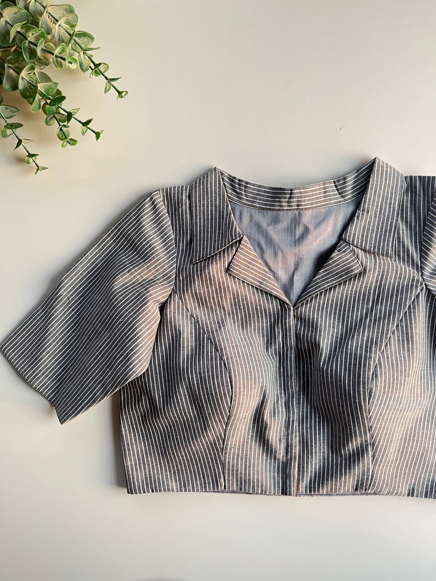 Grey Office Wear Blouse