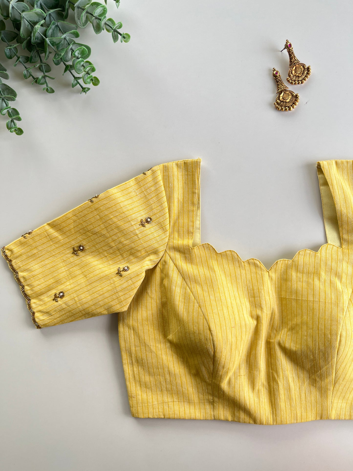 Pastel Yellow Handwork Blouse