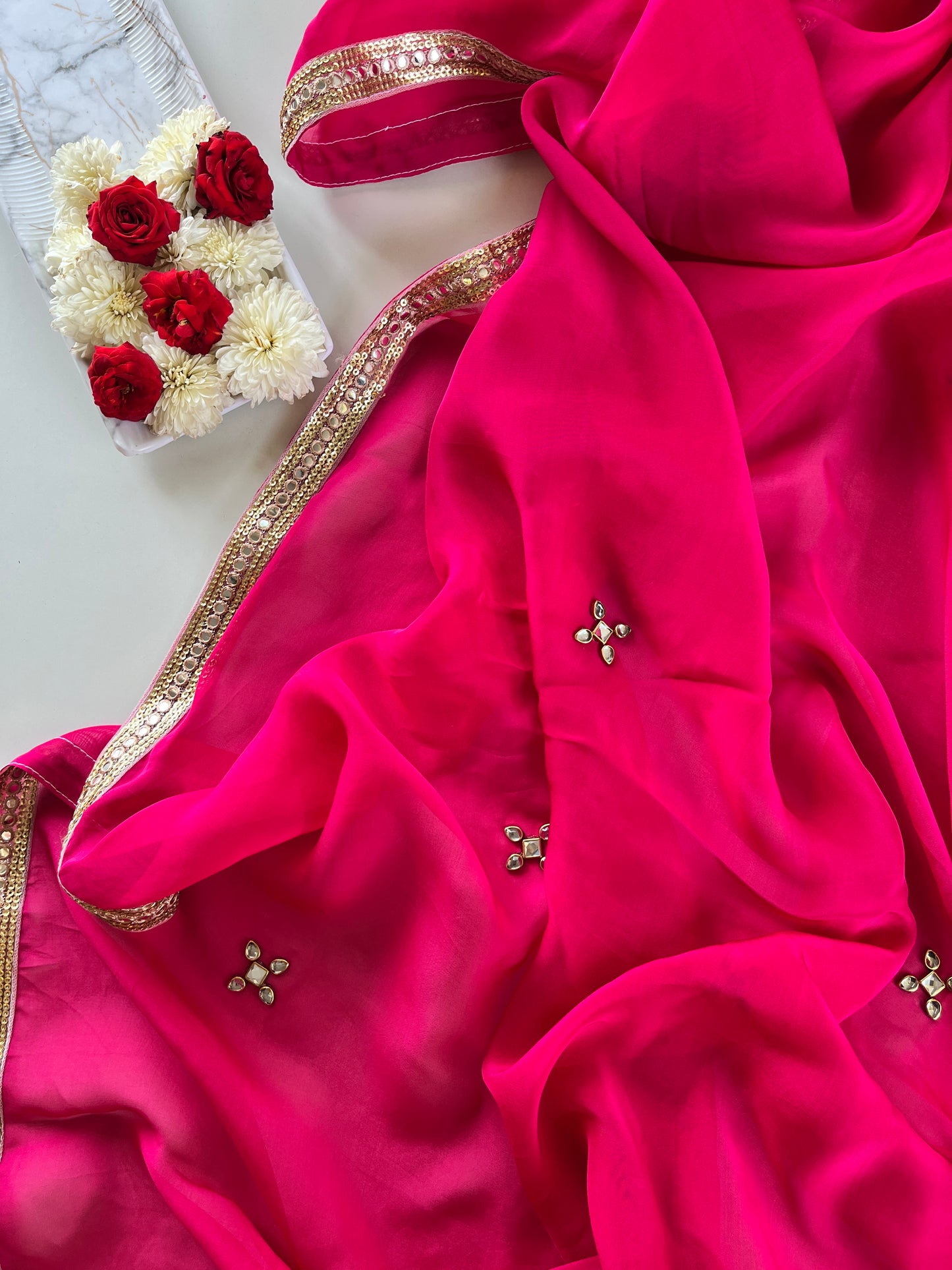 Afeera in Pink Organza
