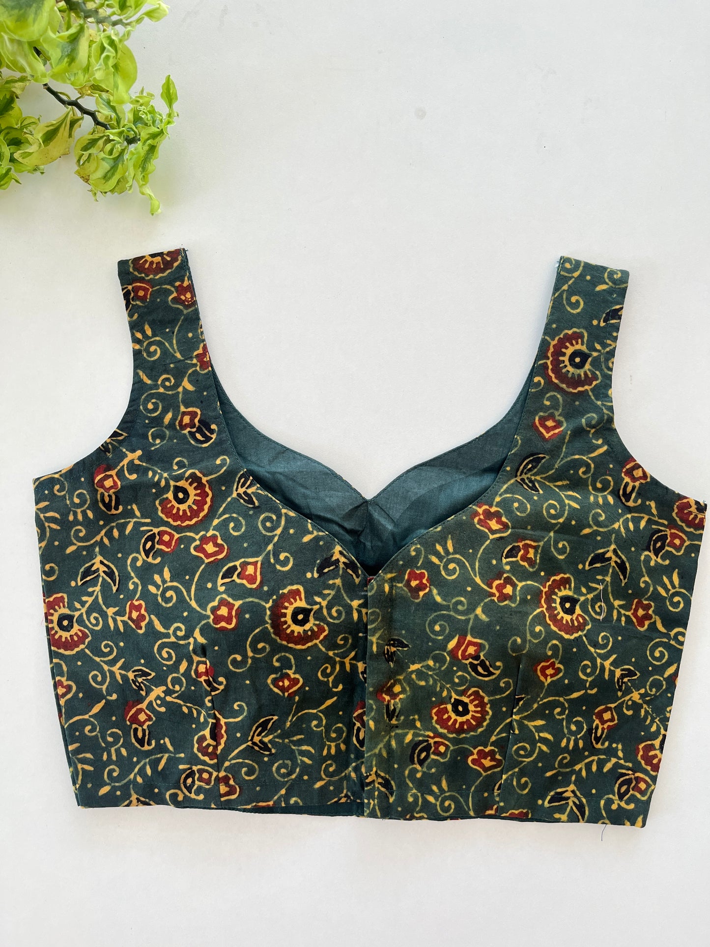 Green Ajrakh Blouse