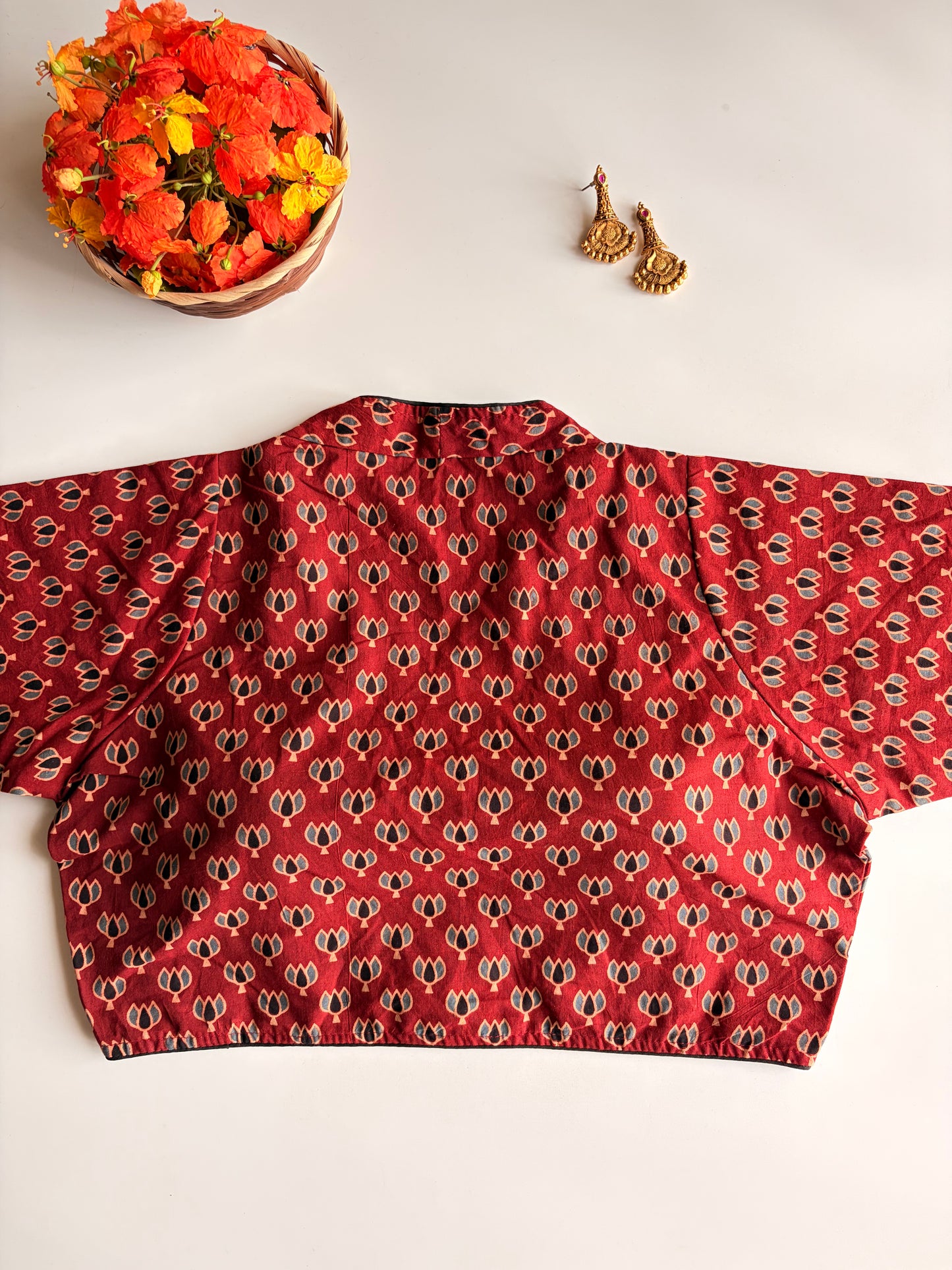 Red Ajrakh Blouse