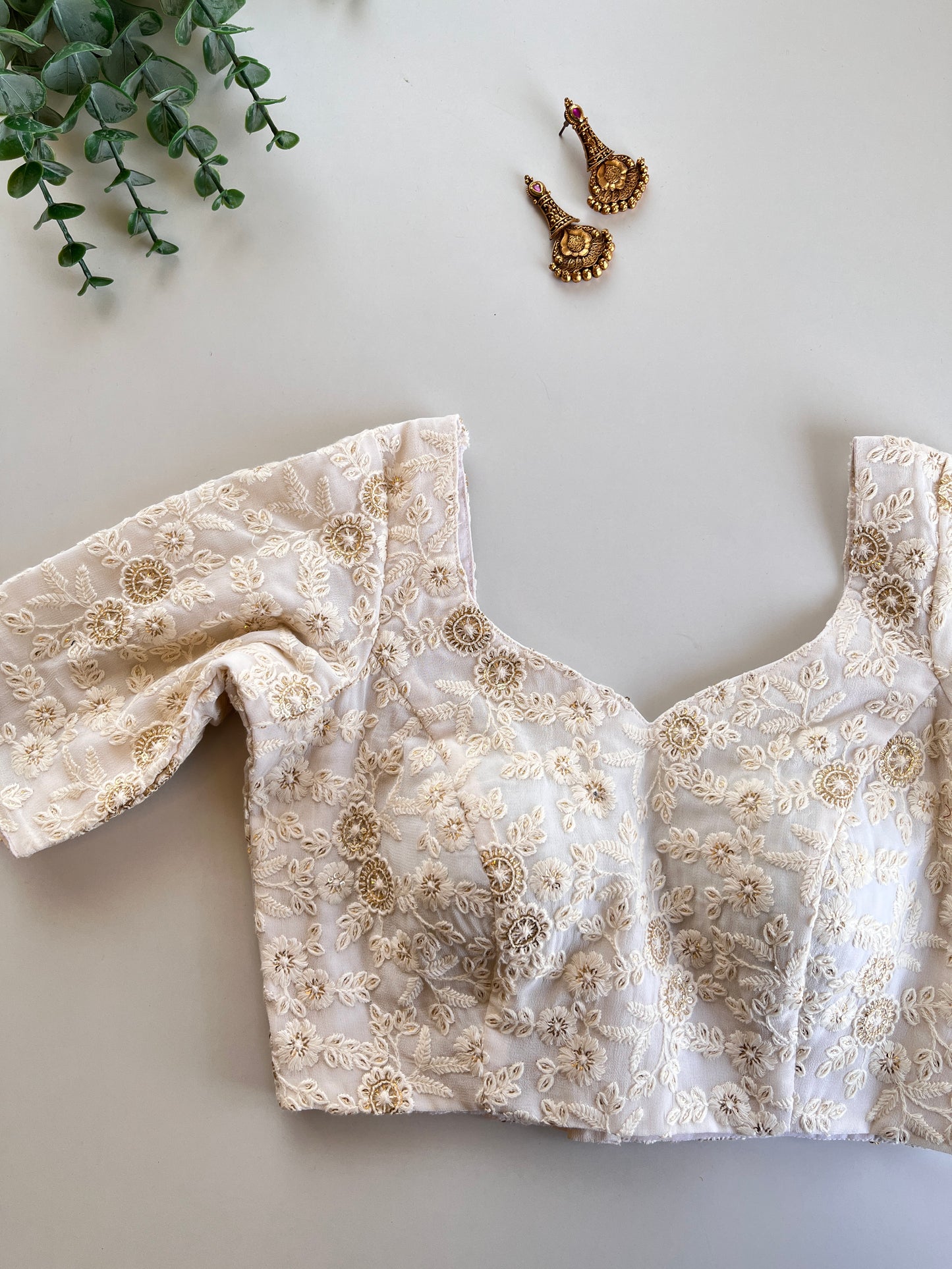 Off-white Chikankari Blouse