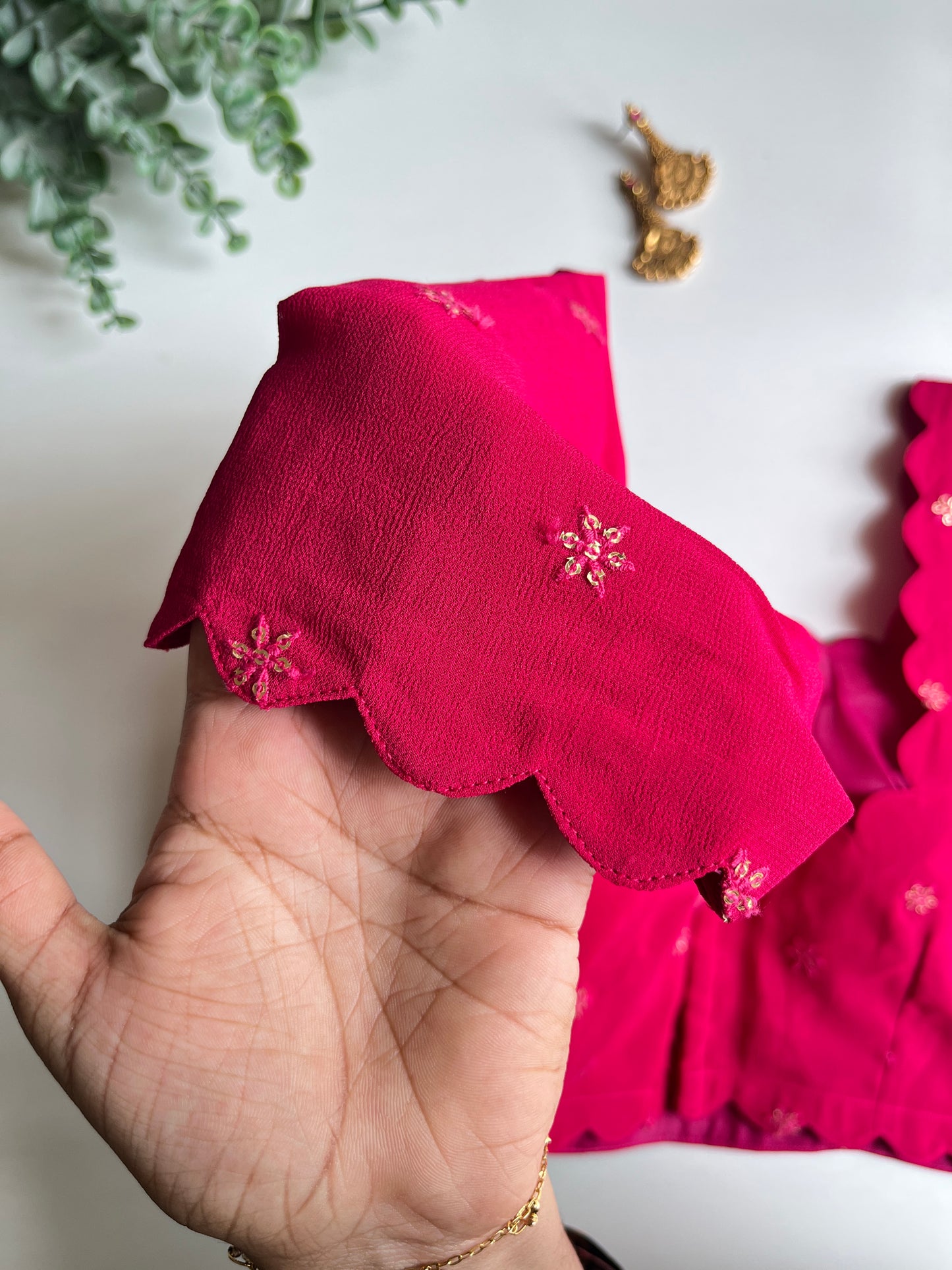 Pink Scallop Blouse