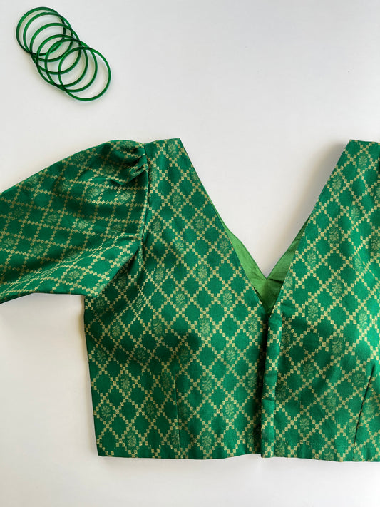 Green Brocade Blouse