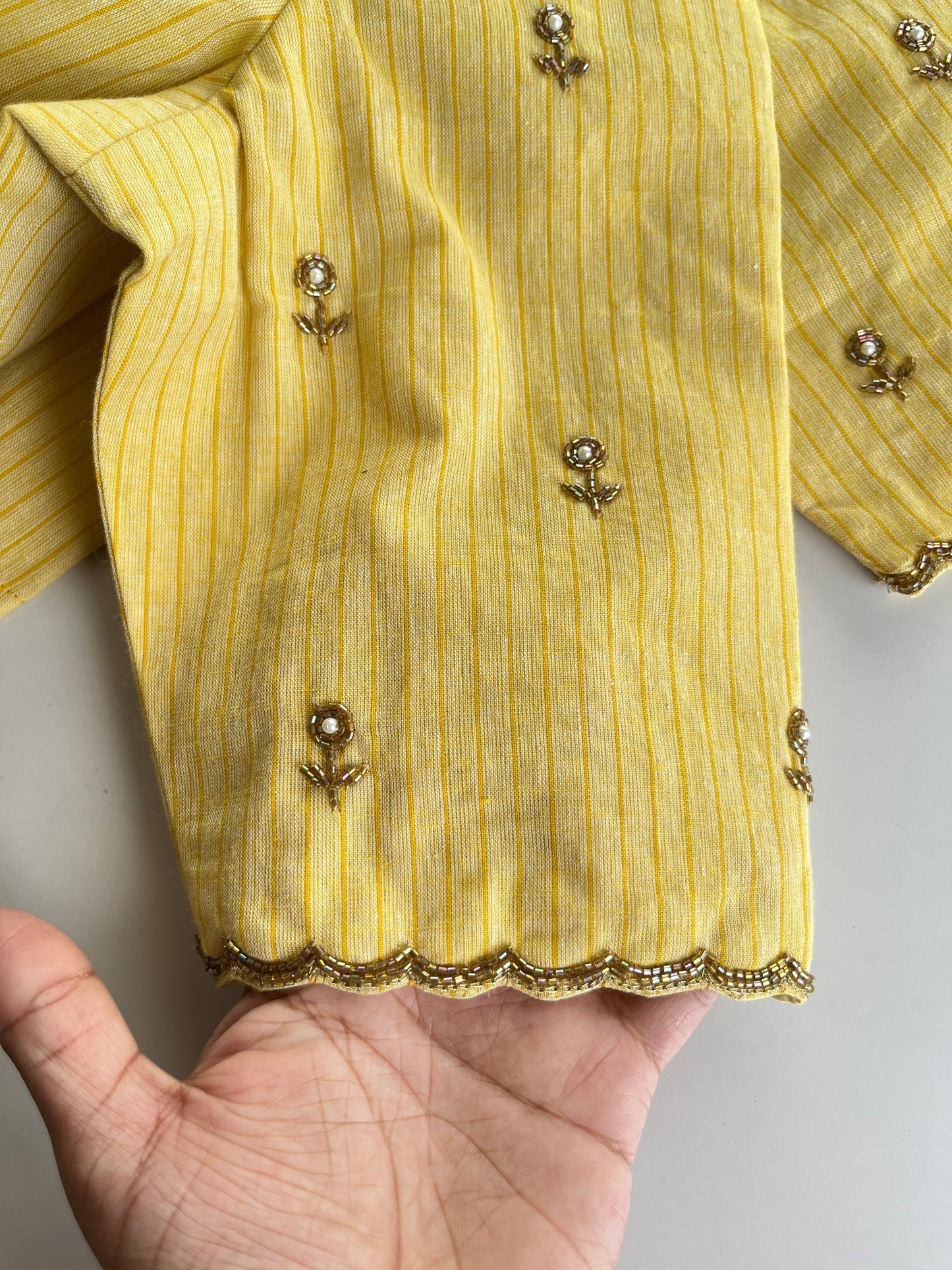 Pastel Yellow Handwork Blouse