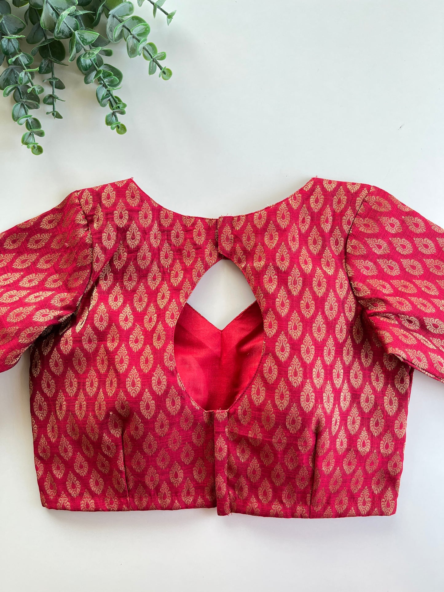 Red Brocade Blouse