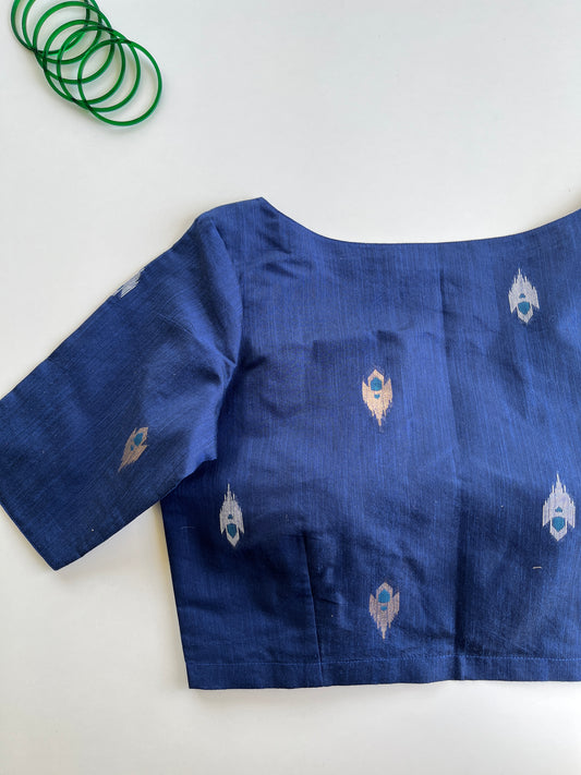 Navy Chanderi Blouse