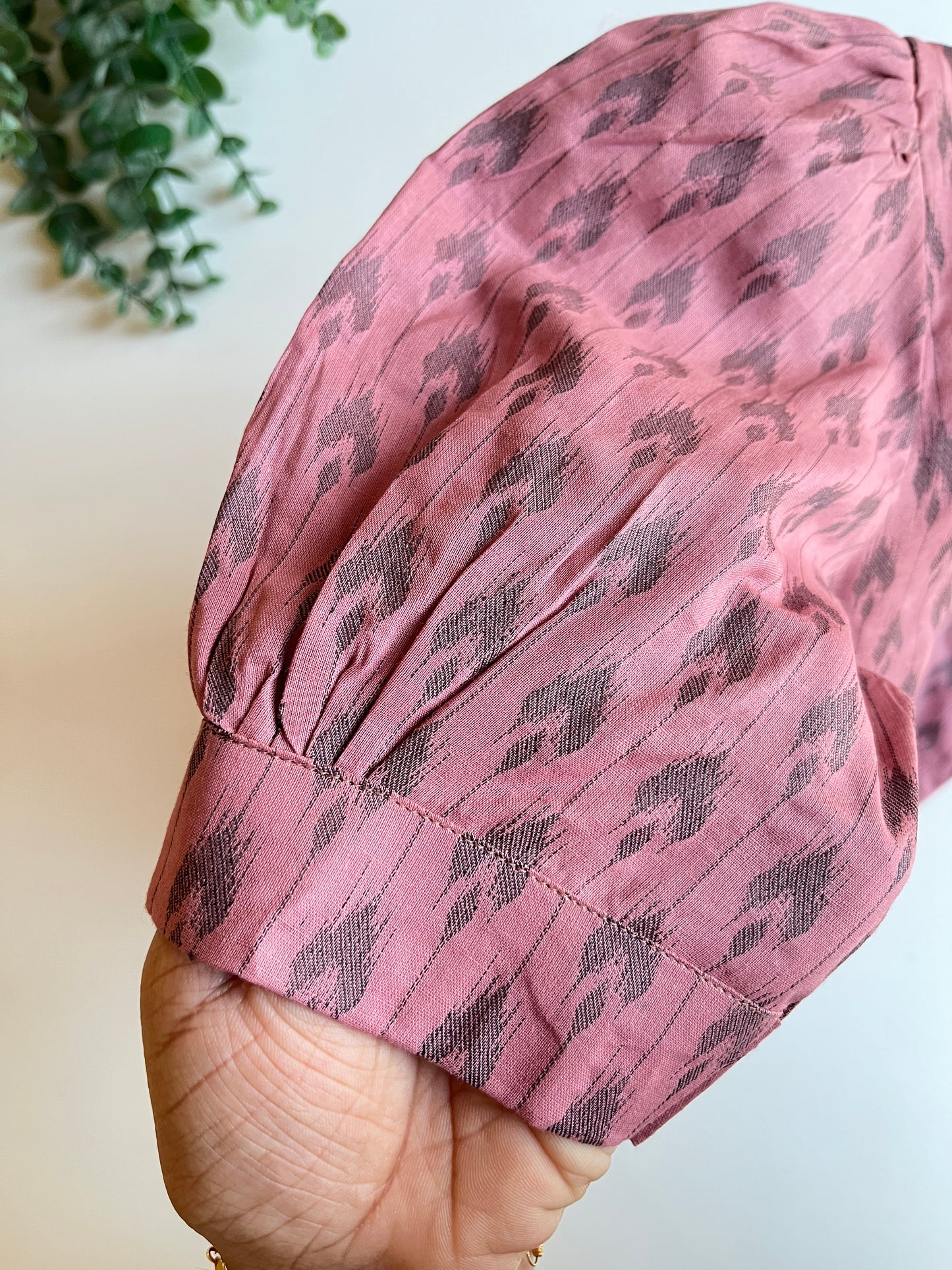 Mauve Puff Sleeve Blouse