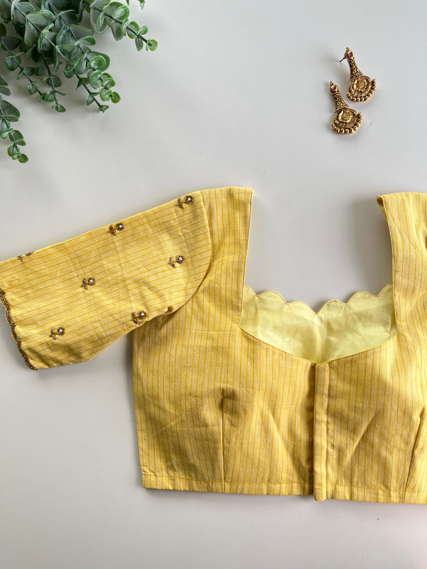 Pastel Yellow Handwork Blouse