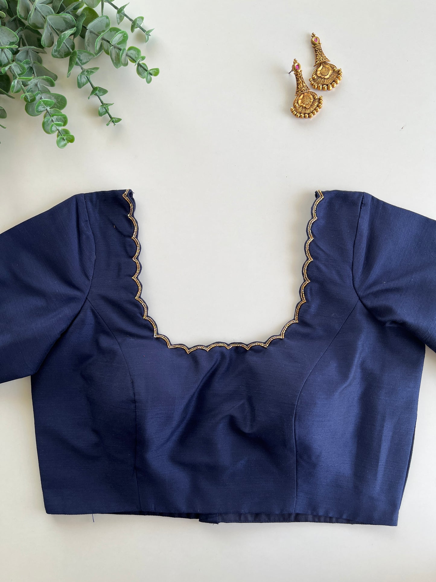 Navy Blue Handwork Blouse
