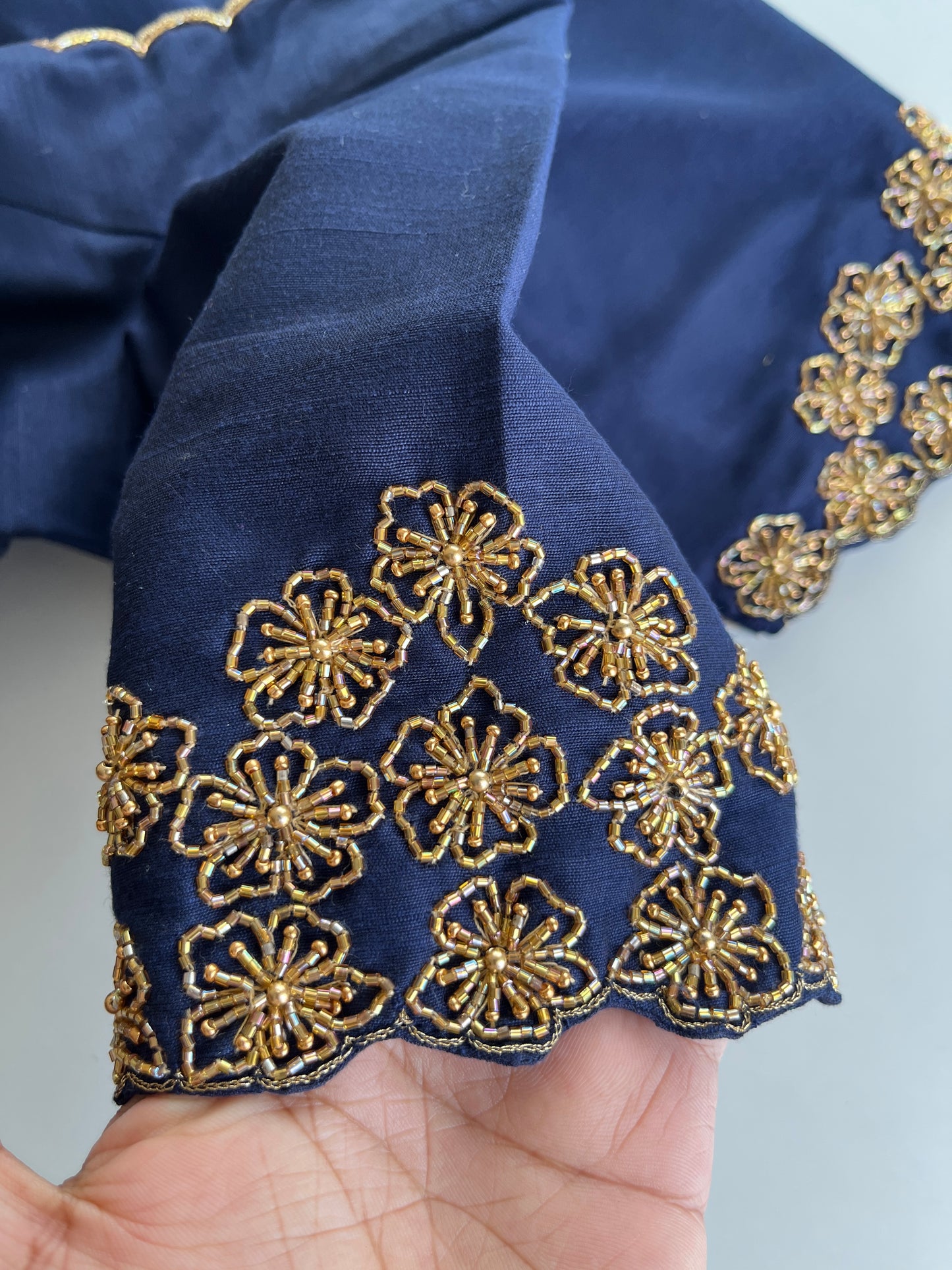 Navy Blue Handwork Blouse