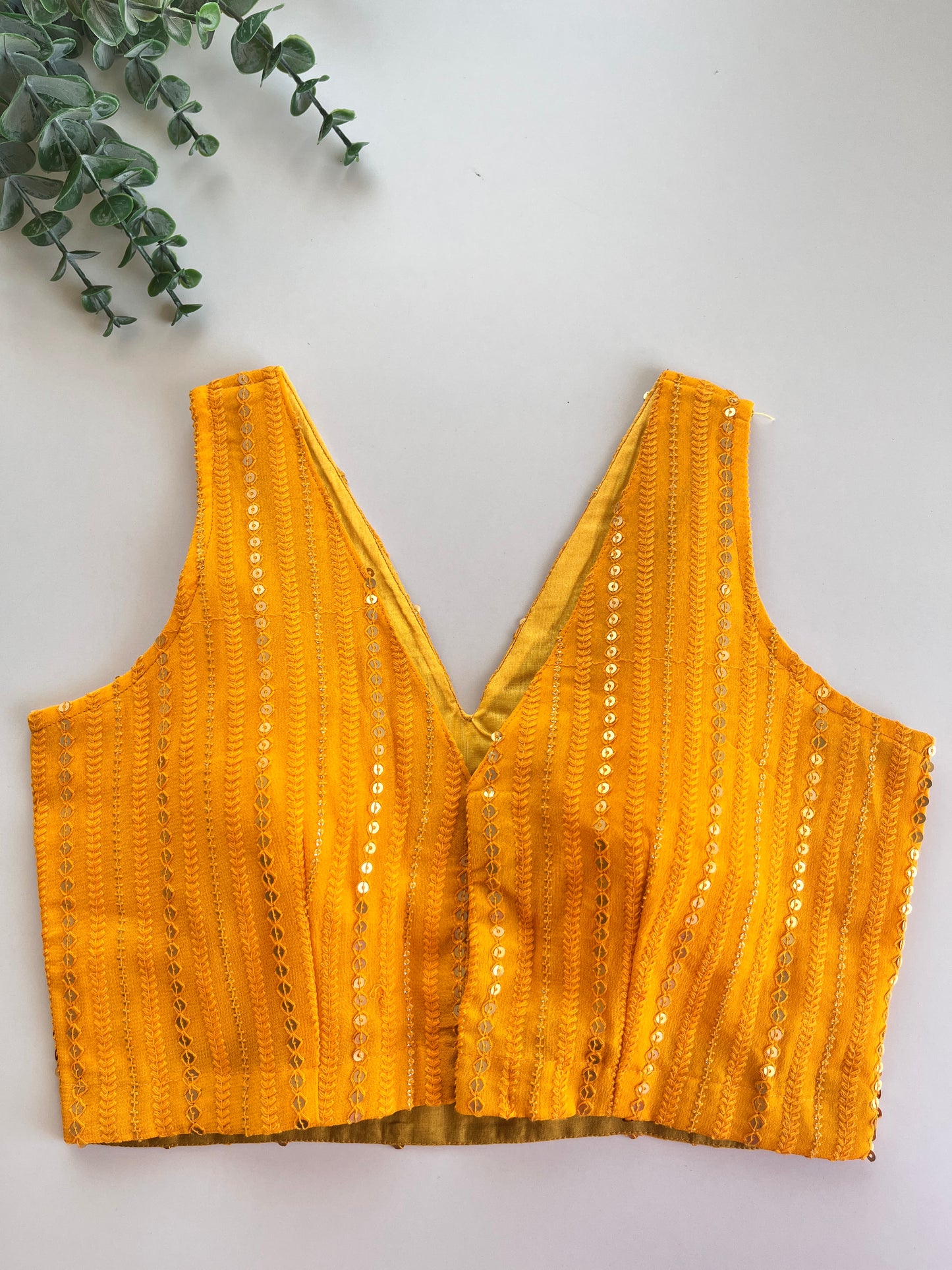 Yellow Sequins Blouse