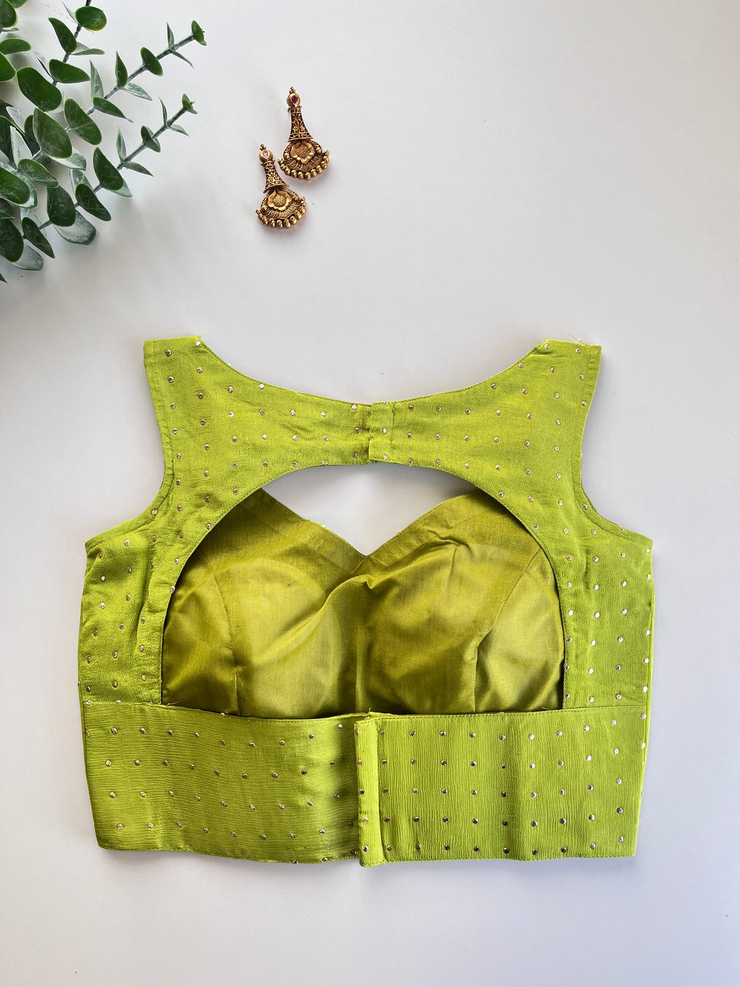 Parrot Green Sleeveless Blouse