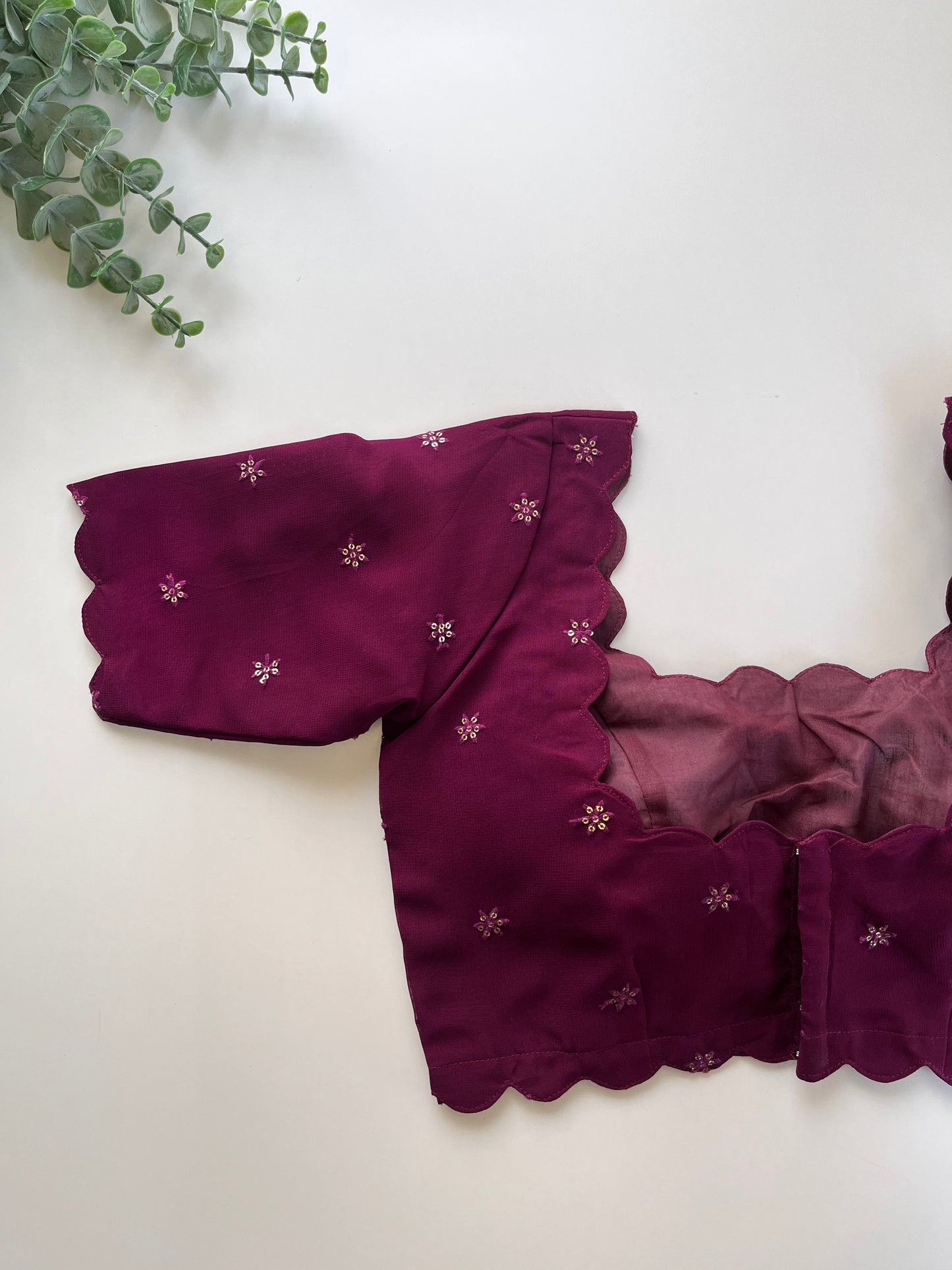 Zoya in Lilac & Purple Scallop Blouse