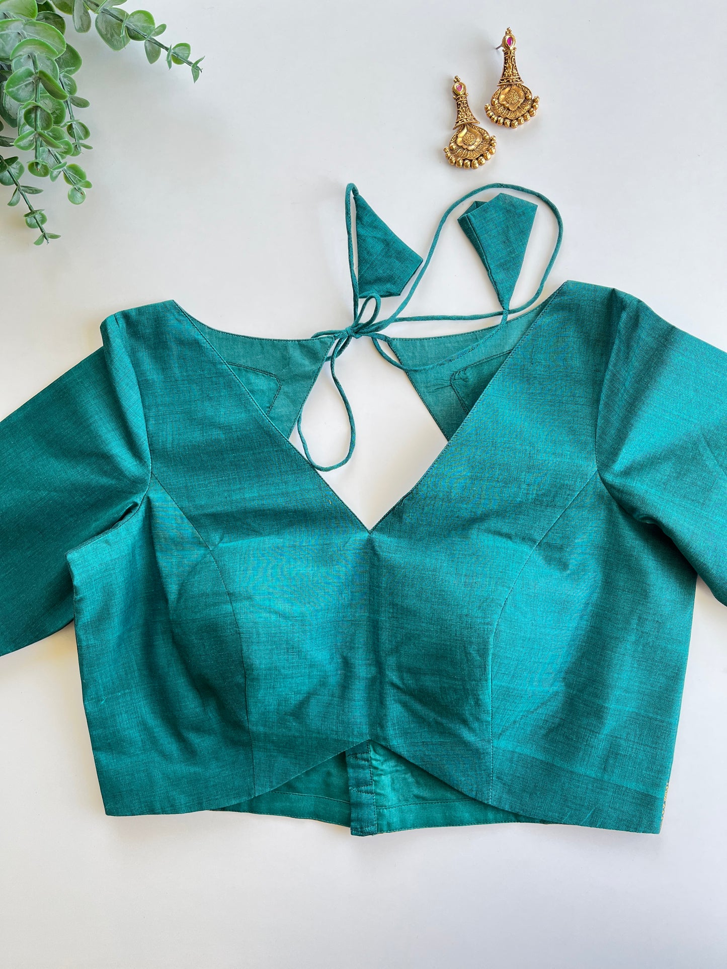 Green Border Blouse