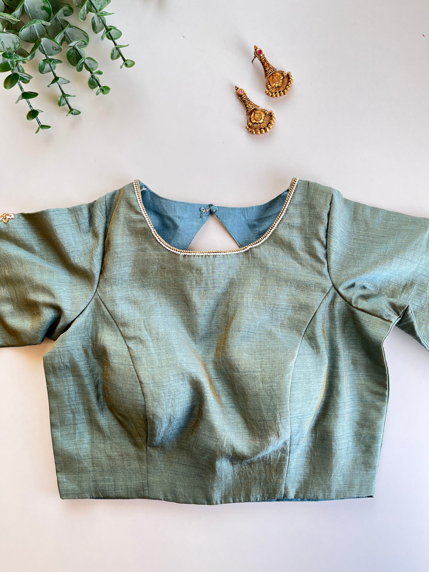 Turkish Blue Handworked Blouse