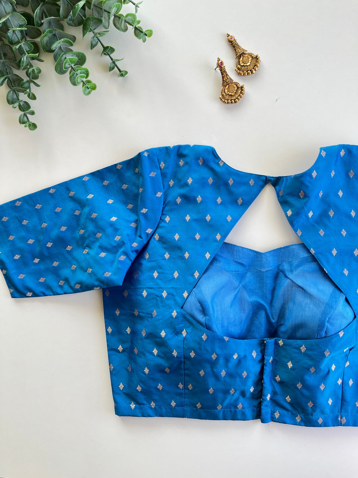 Peacock Blue Butti Blouse