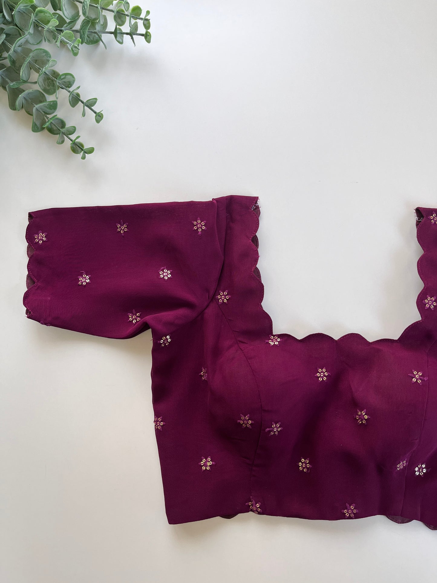 Purple Scallop Blouse