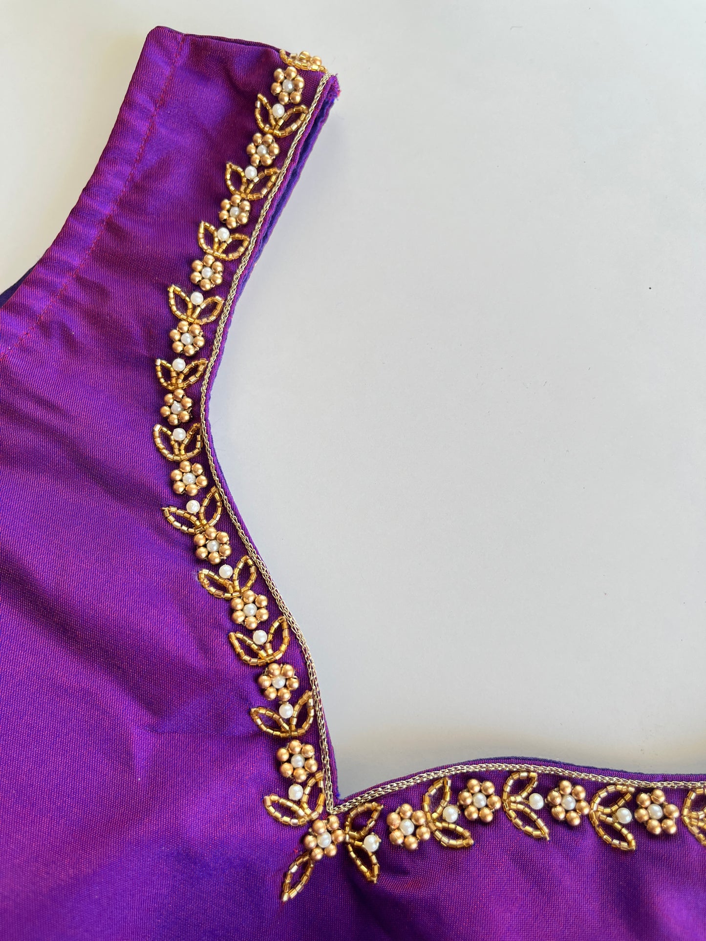 Purple Minimal Handwork Blouse