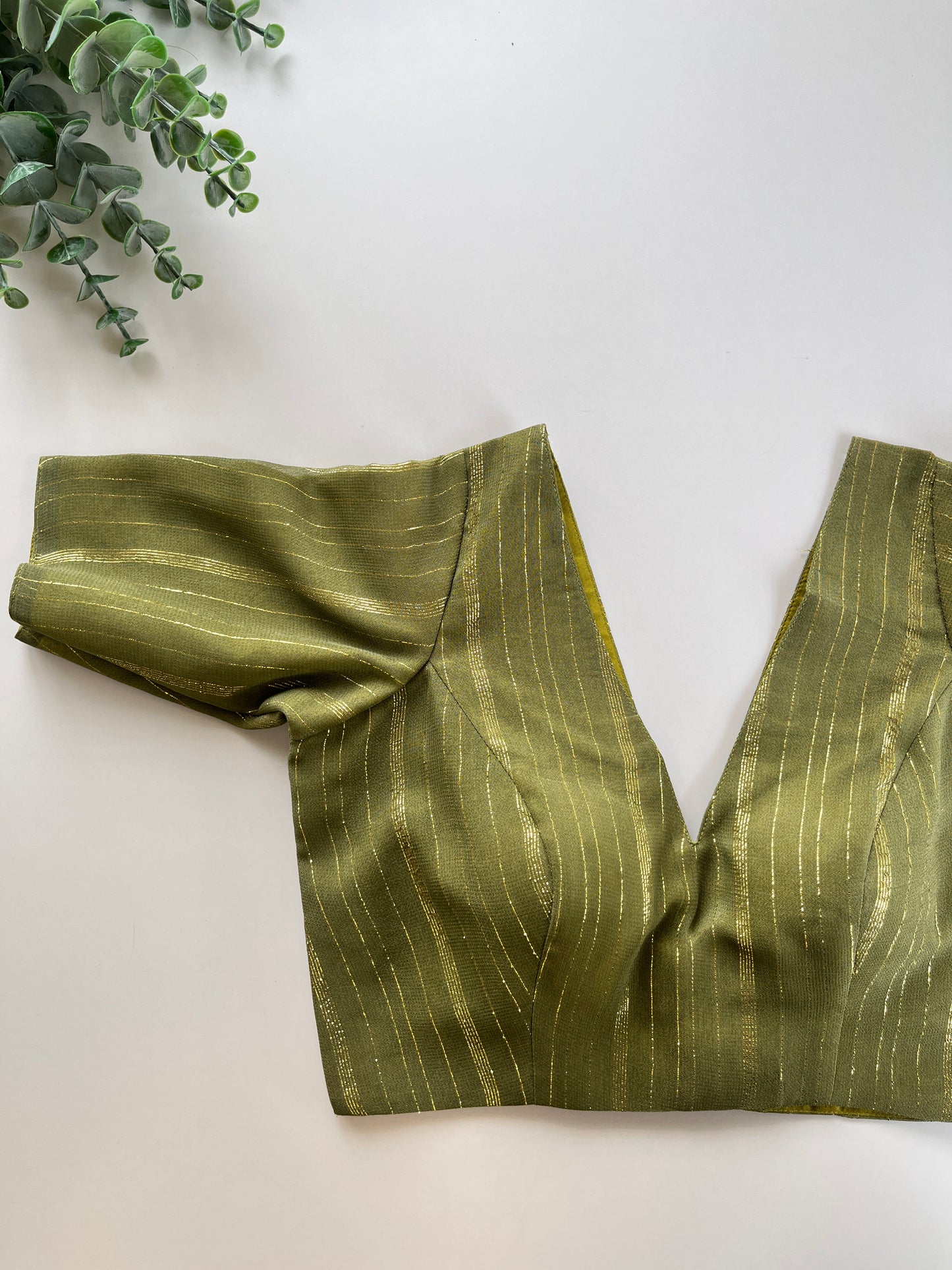 Pink Mul saree & Olive green Blouse