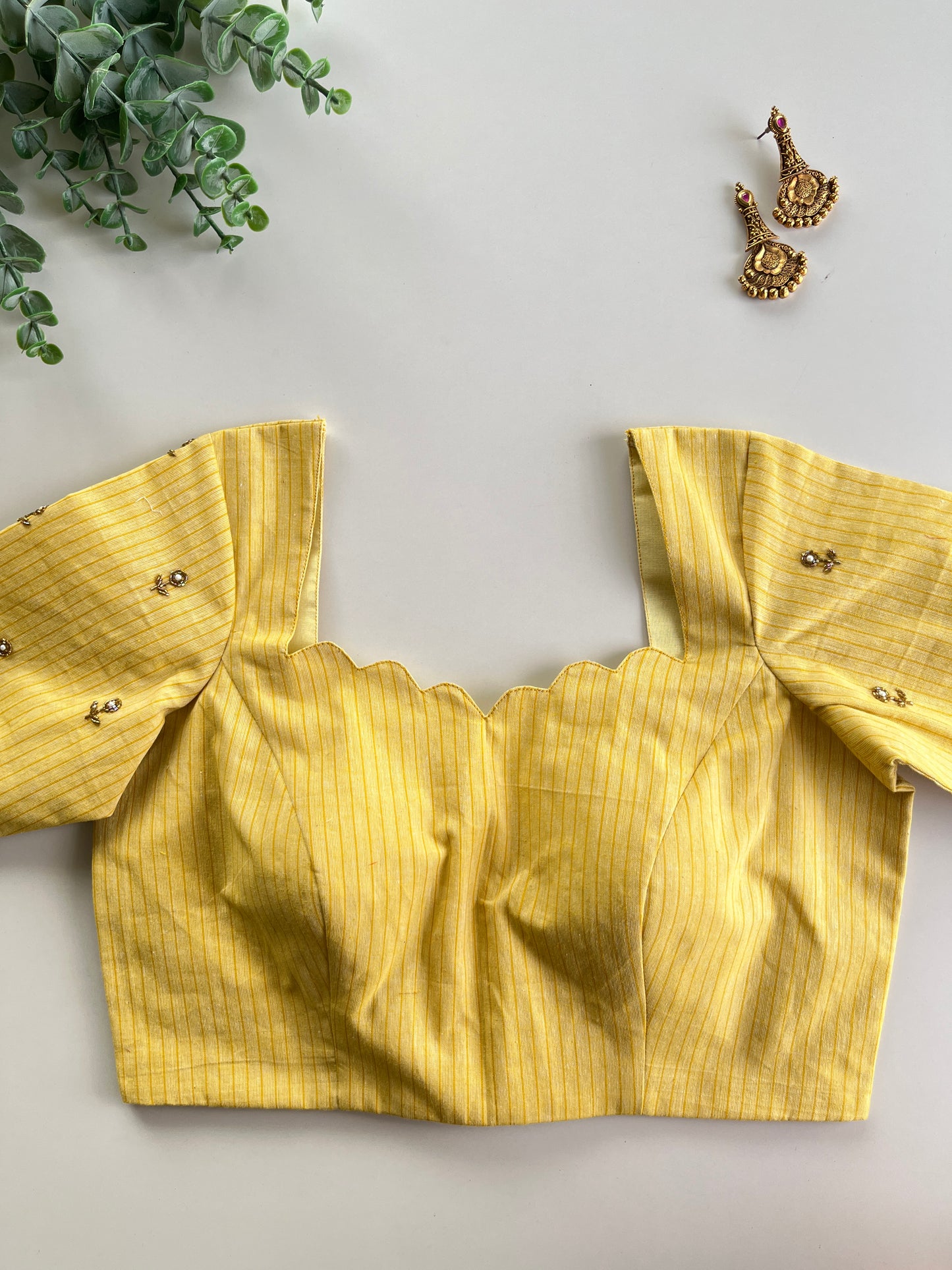 Pastel Yellow Handwork Blouse