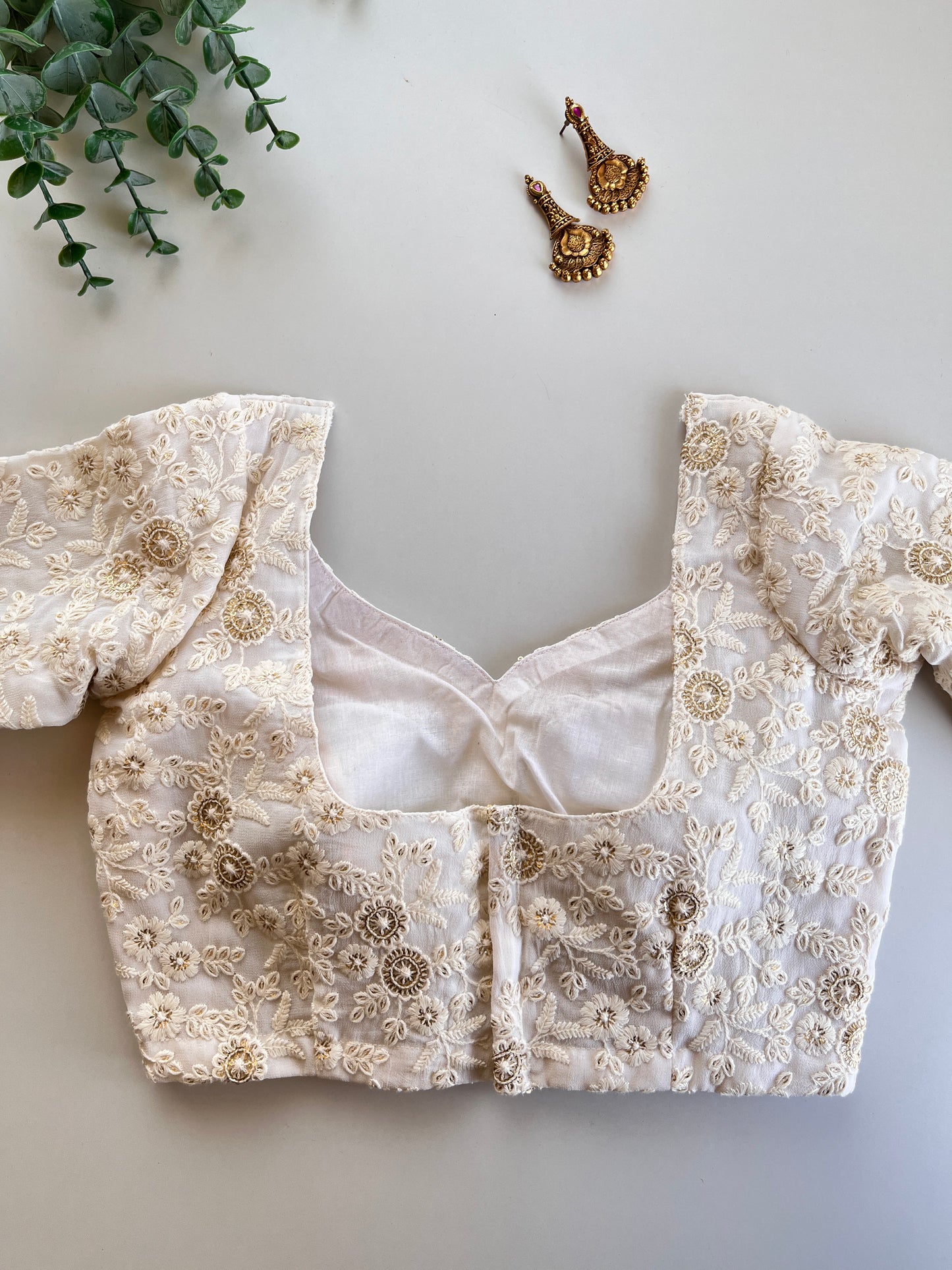 Off-white Chikankari Blouse