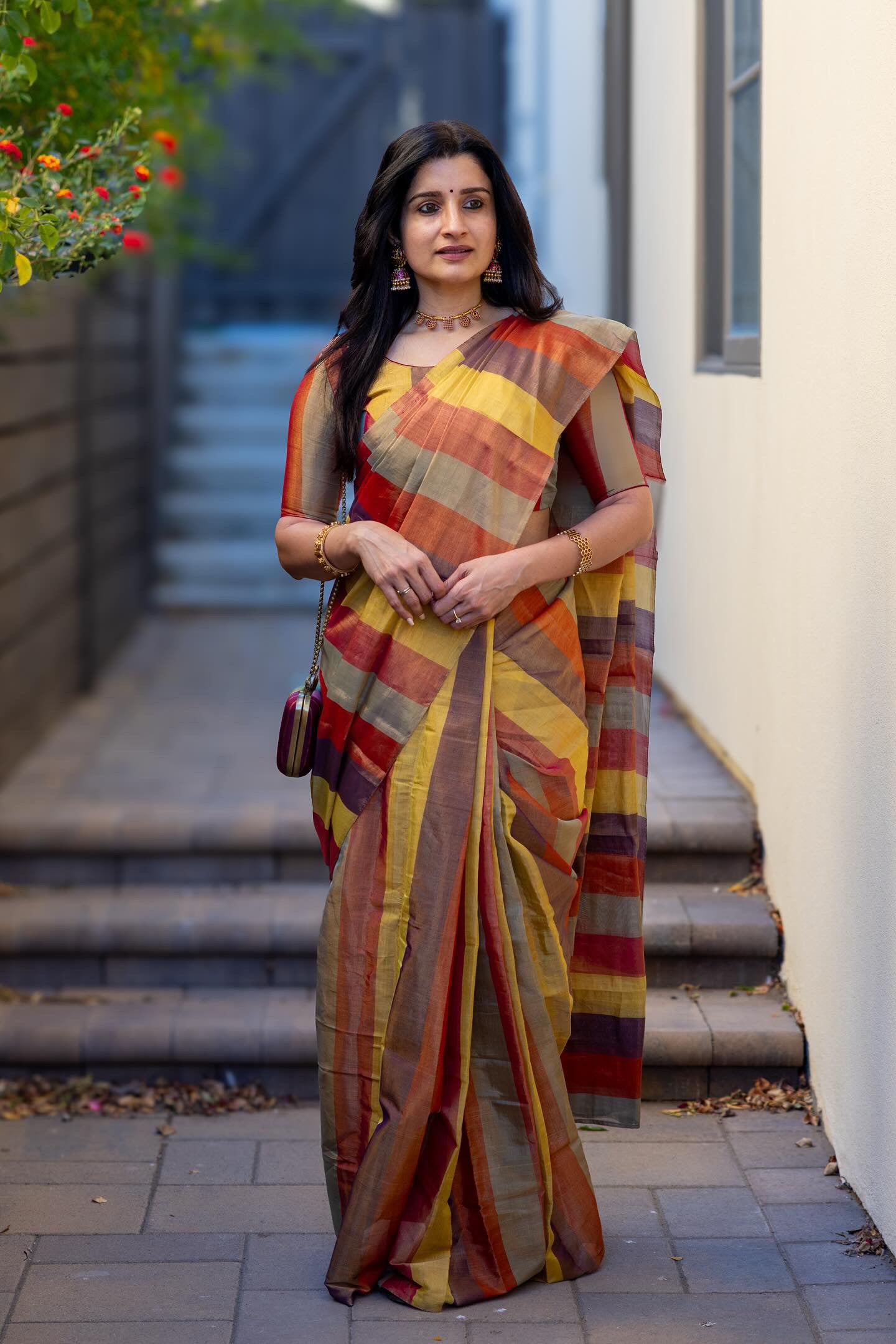 Multicolor Chanderi Silk Saree
