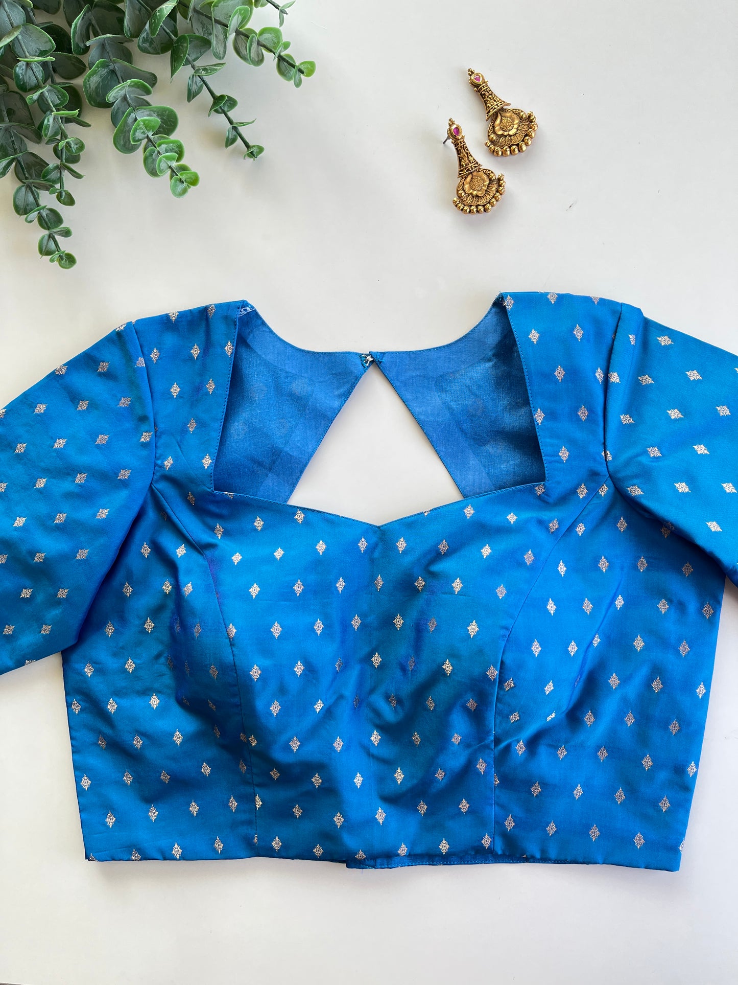 Peacock Blue Butti Blouse