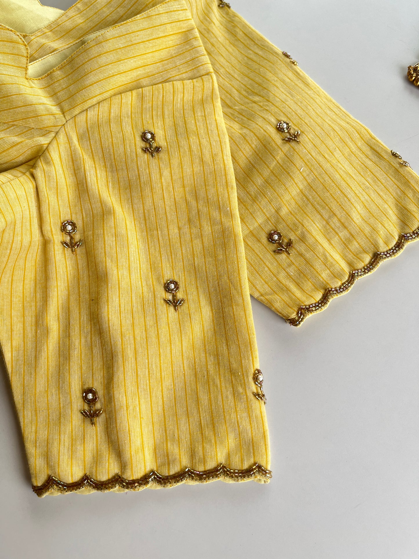 Pastel Yellow Handwork Blouse