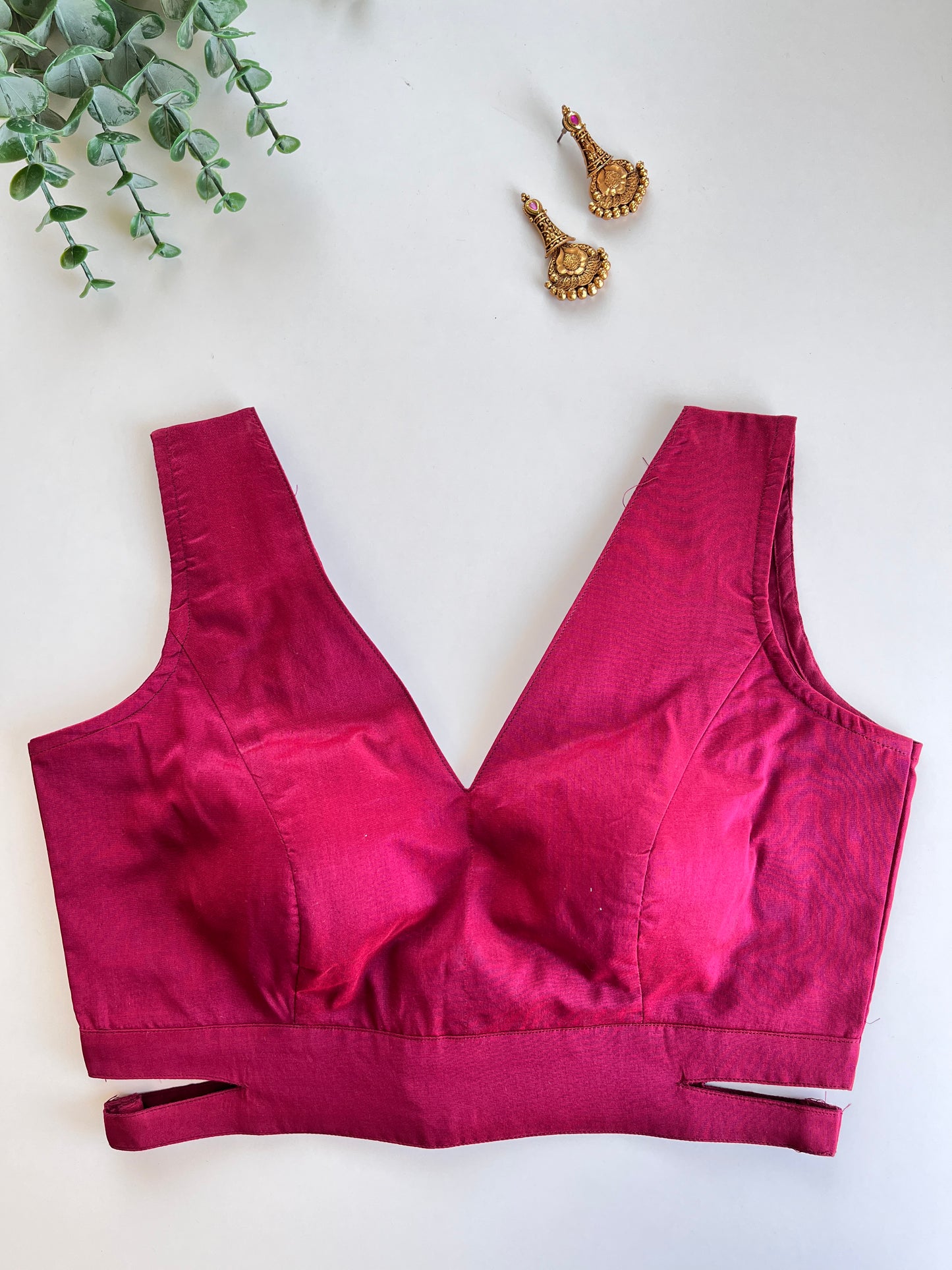 Burgundy Sleeveless Blouse