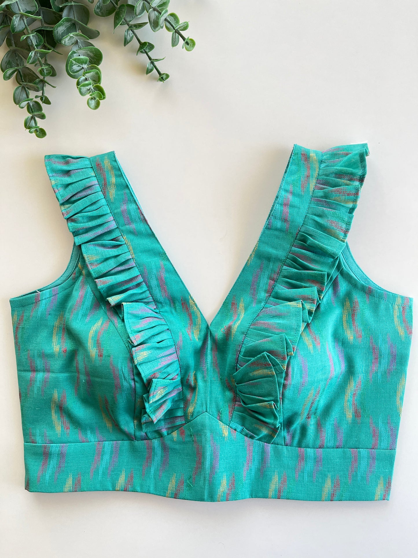 Mint Blue Frill Blouse