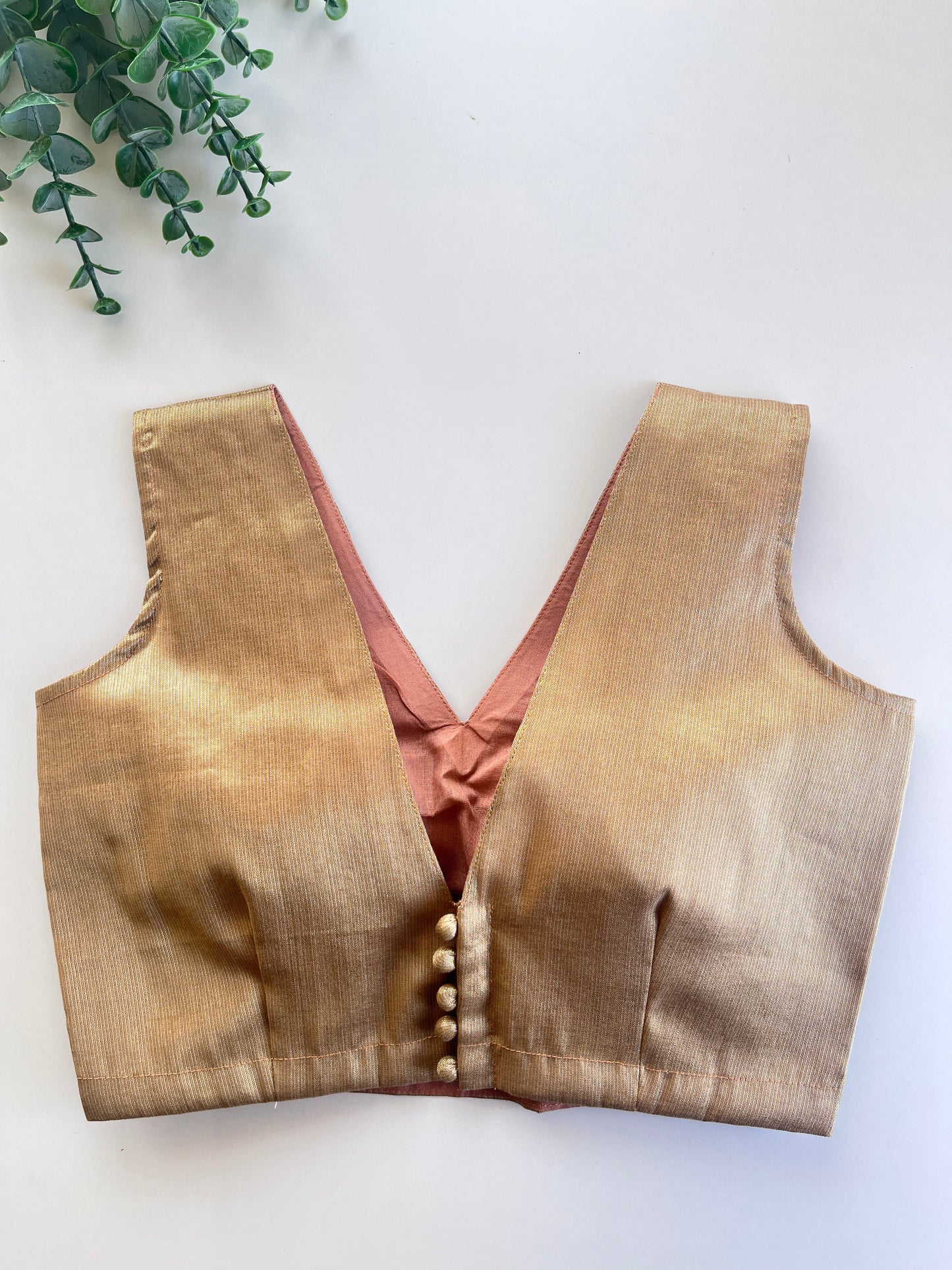 Basic Golden Sleeveless Blouse