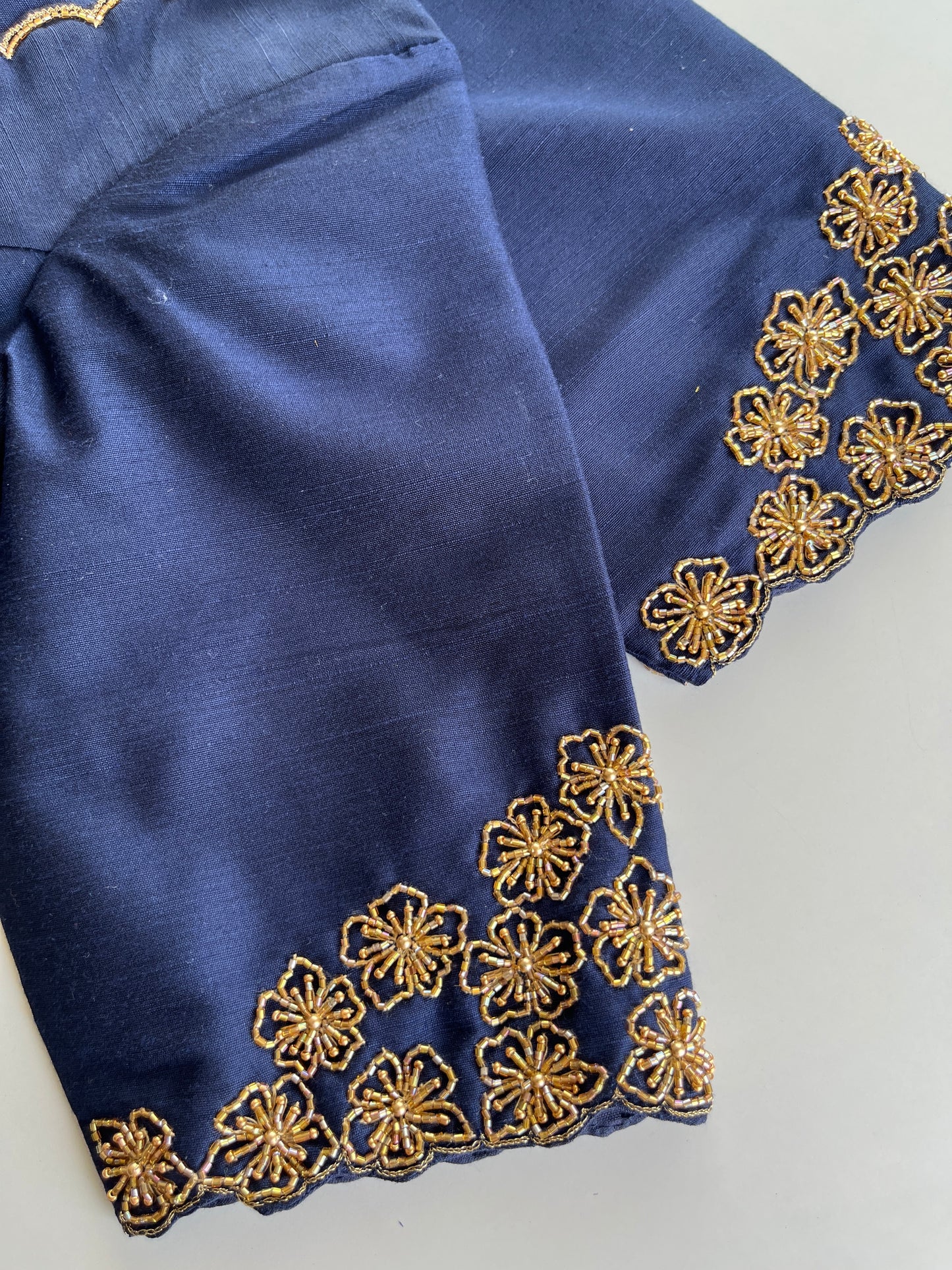 Navy Blue Handwork Blouse