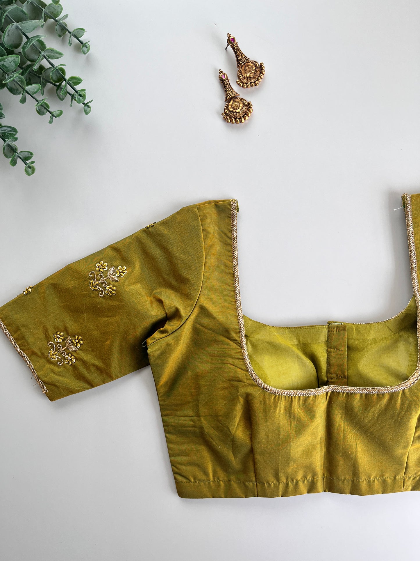 Mehendi Green Handwork Blouse