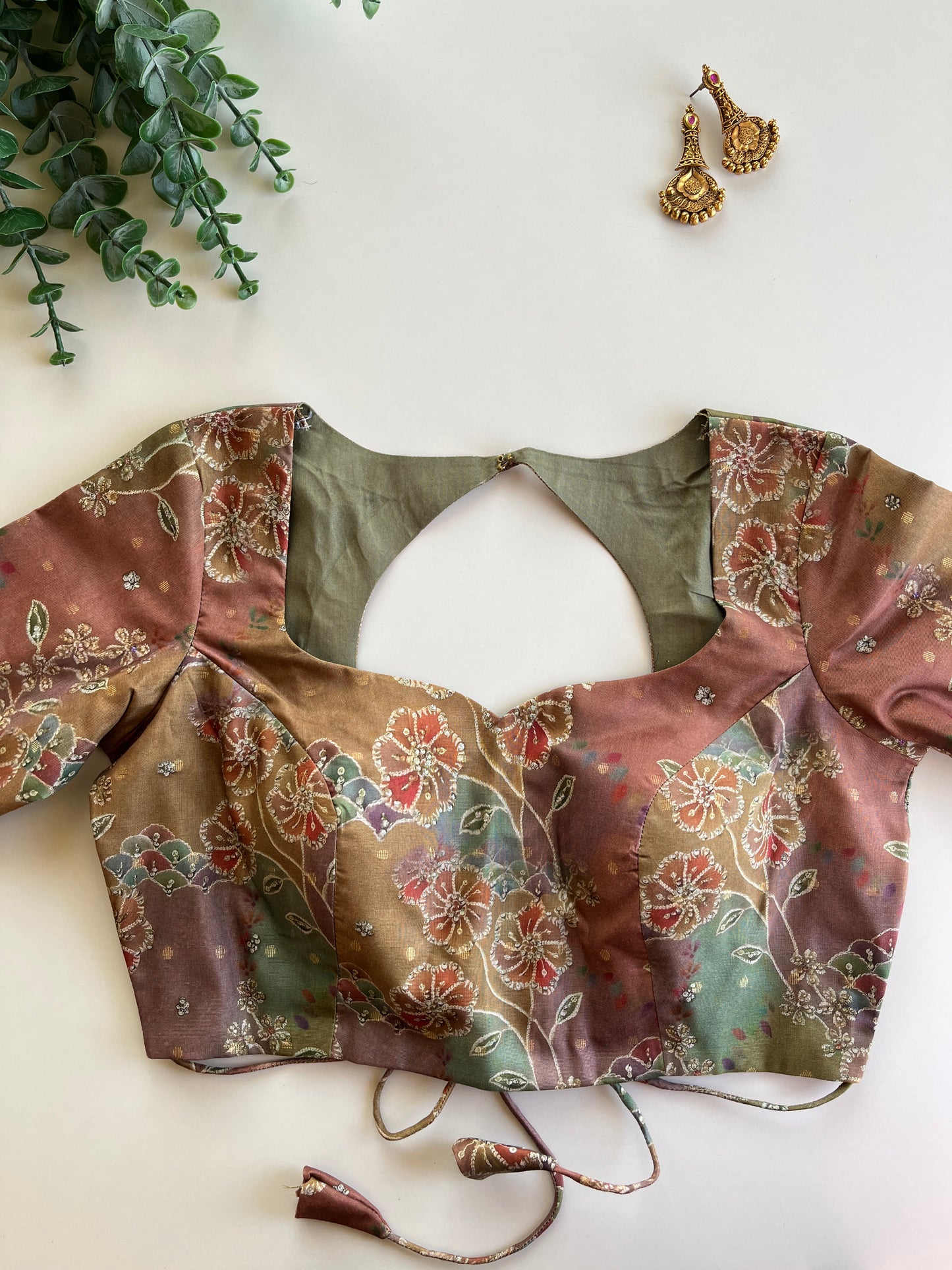 Nude Brown Organza Blouse