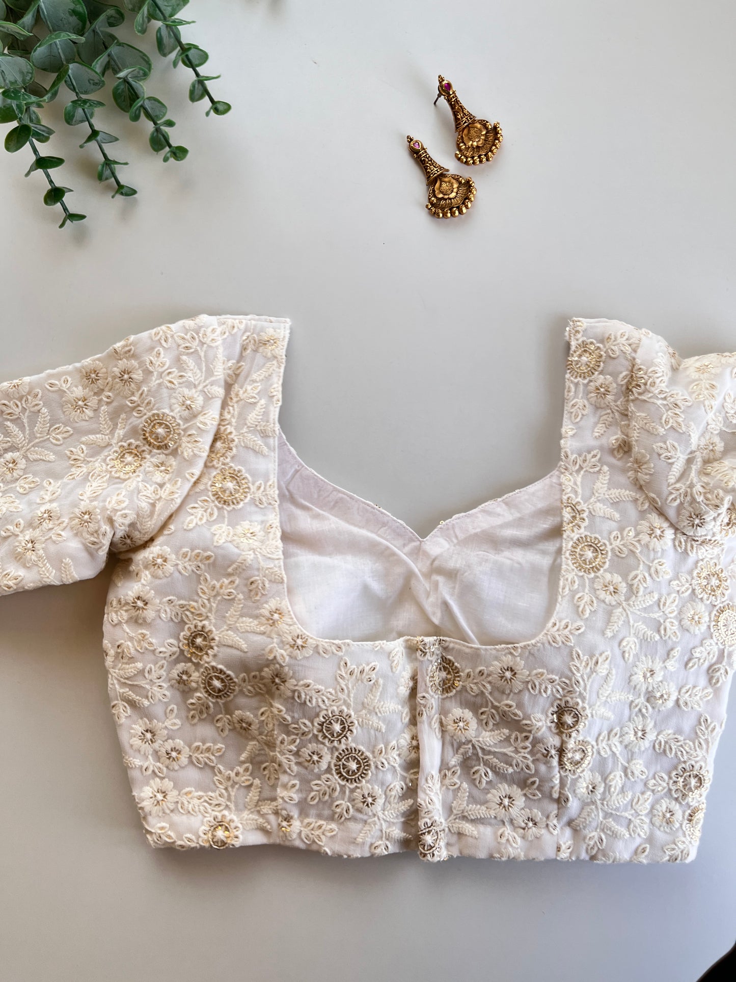 Off-white Chikankari Blouse