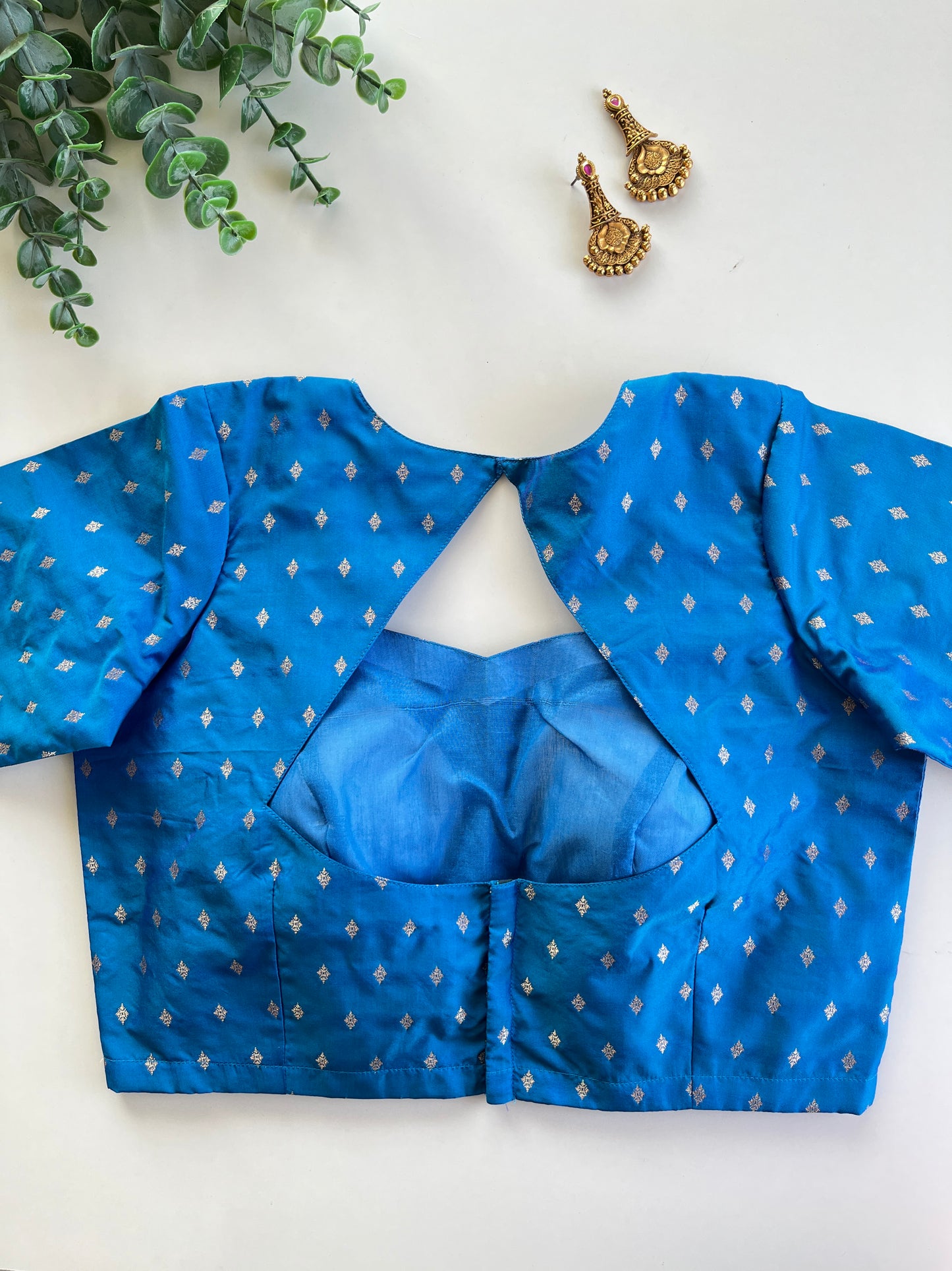 Peacock Blue Butti Blouse