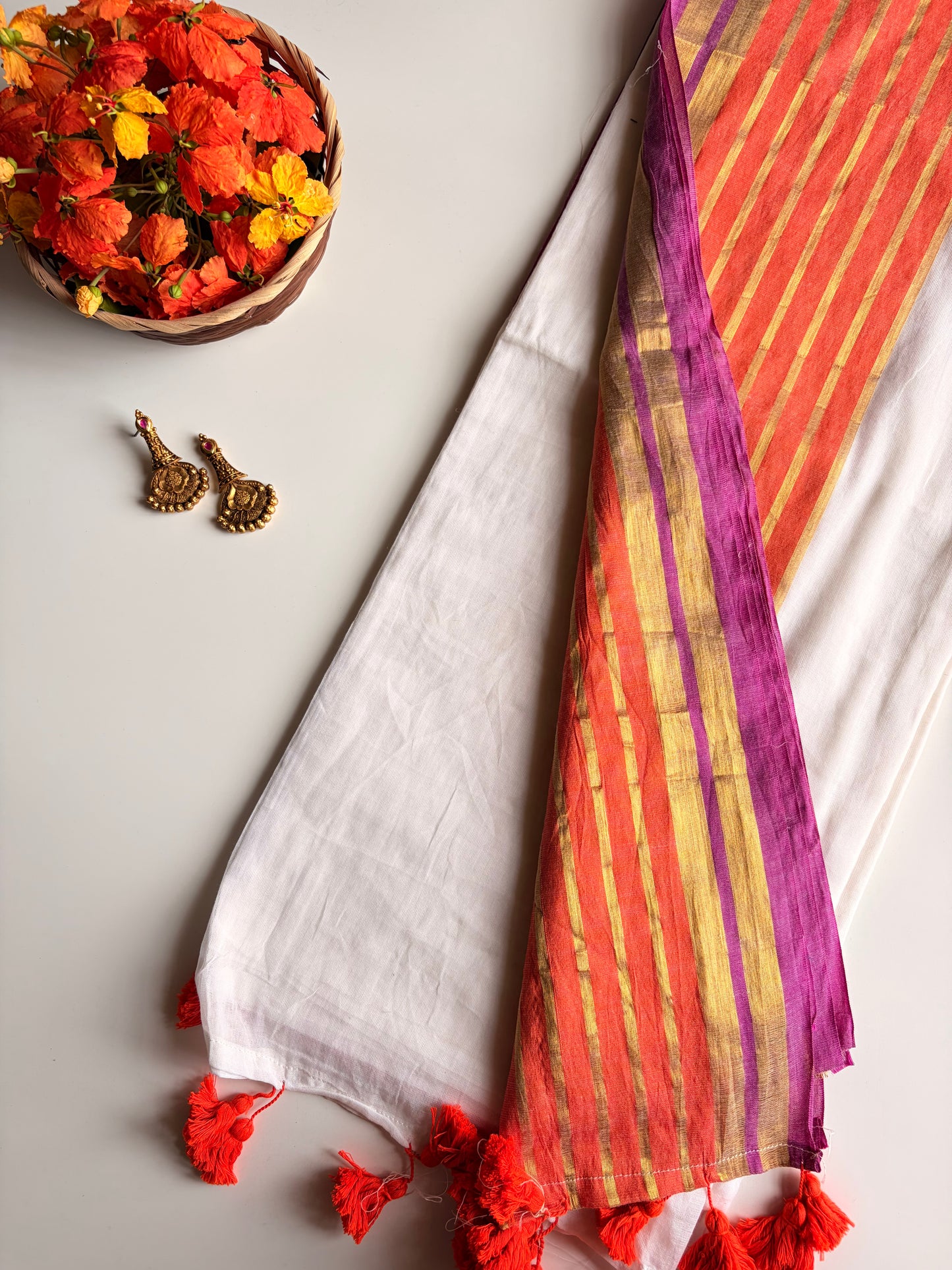 Kerala Mul Cotton Saree