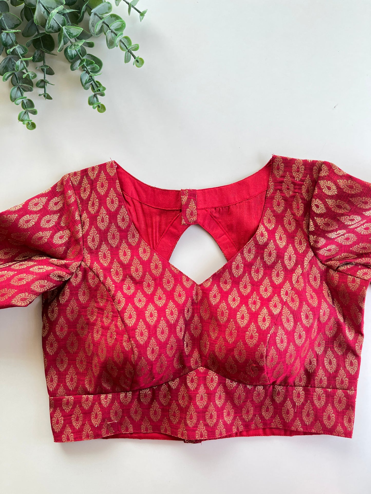 Red Brocade Blouse