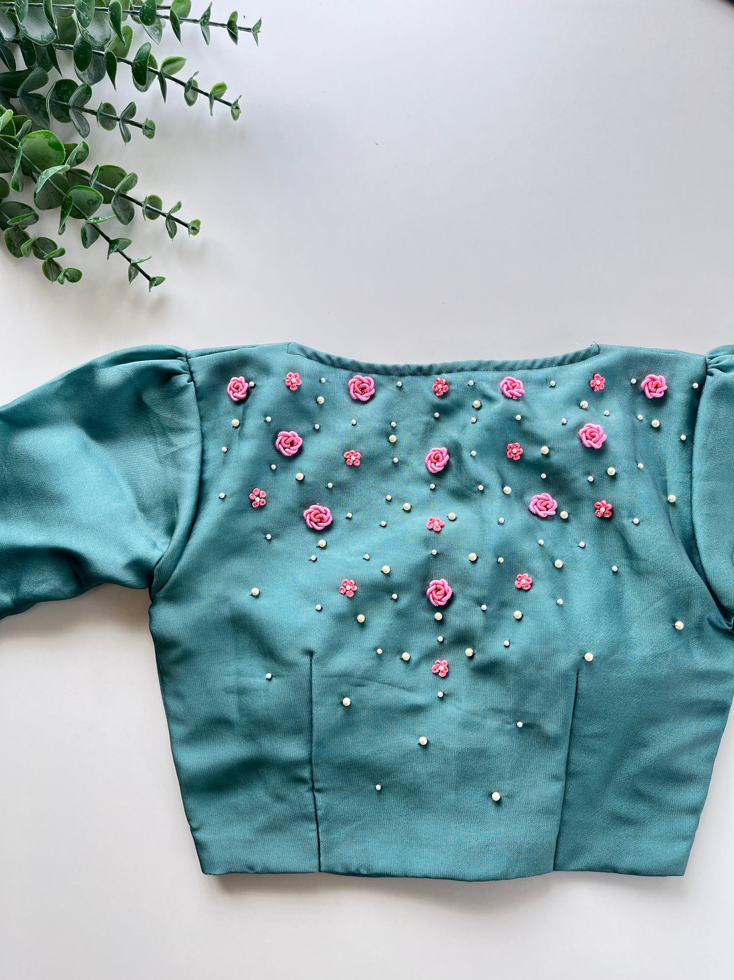 Turkish Blue Bullion rose Blouse