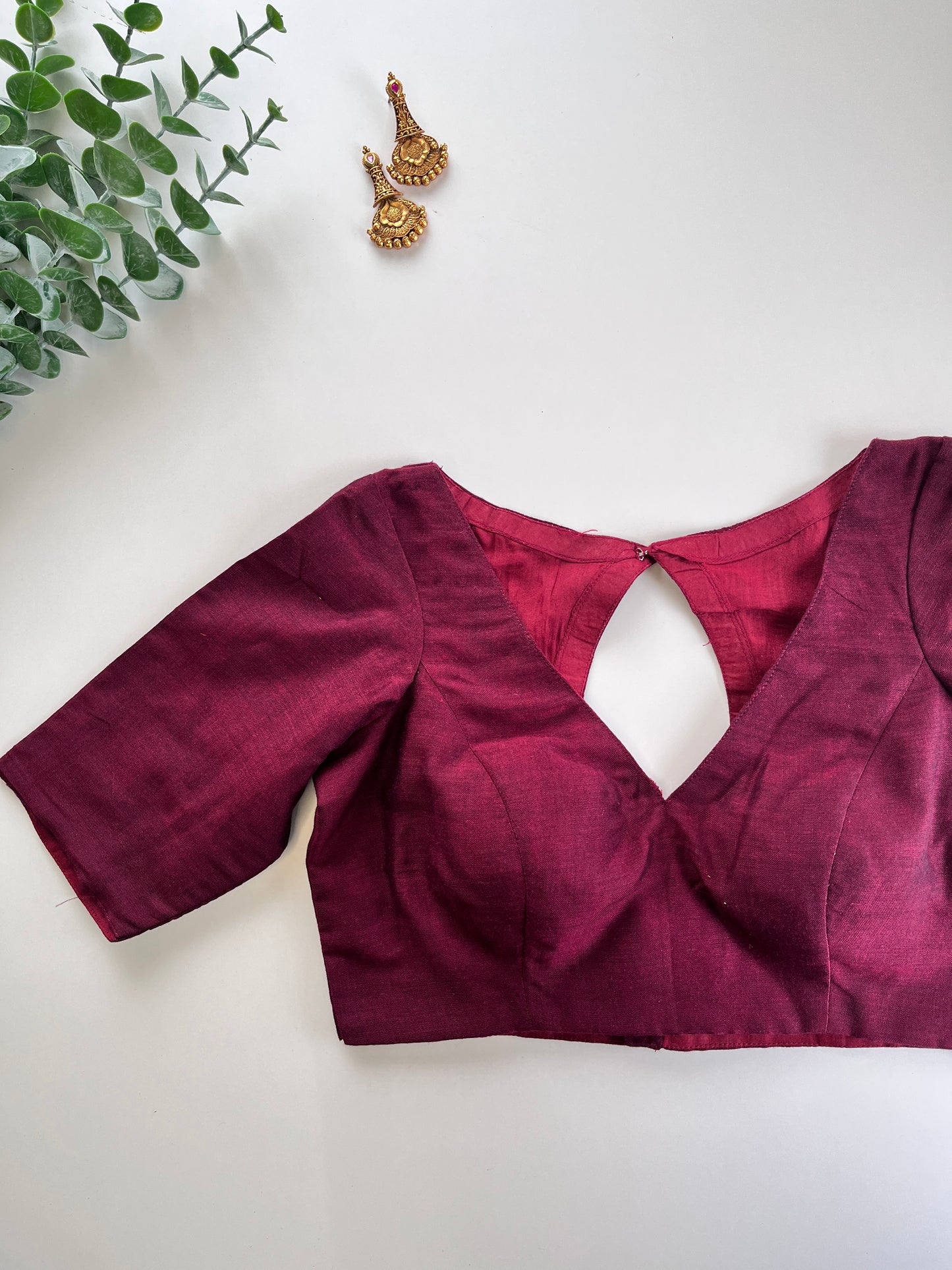 Maroon Mul Cotton Sequnce saree & blouse