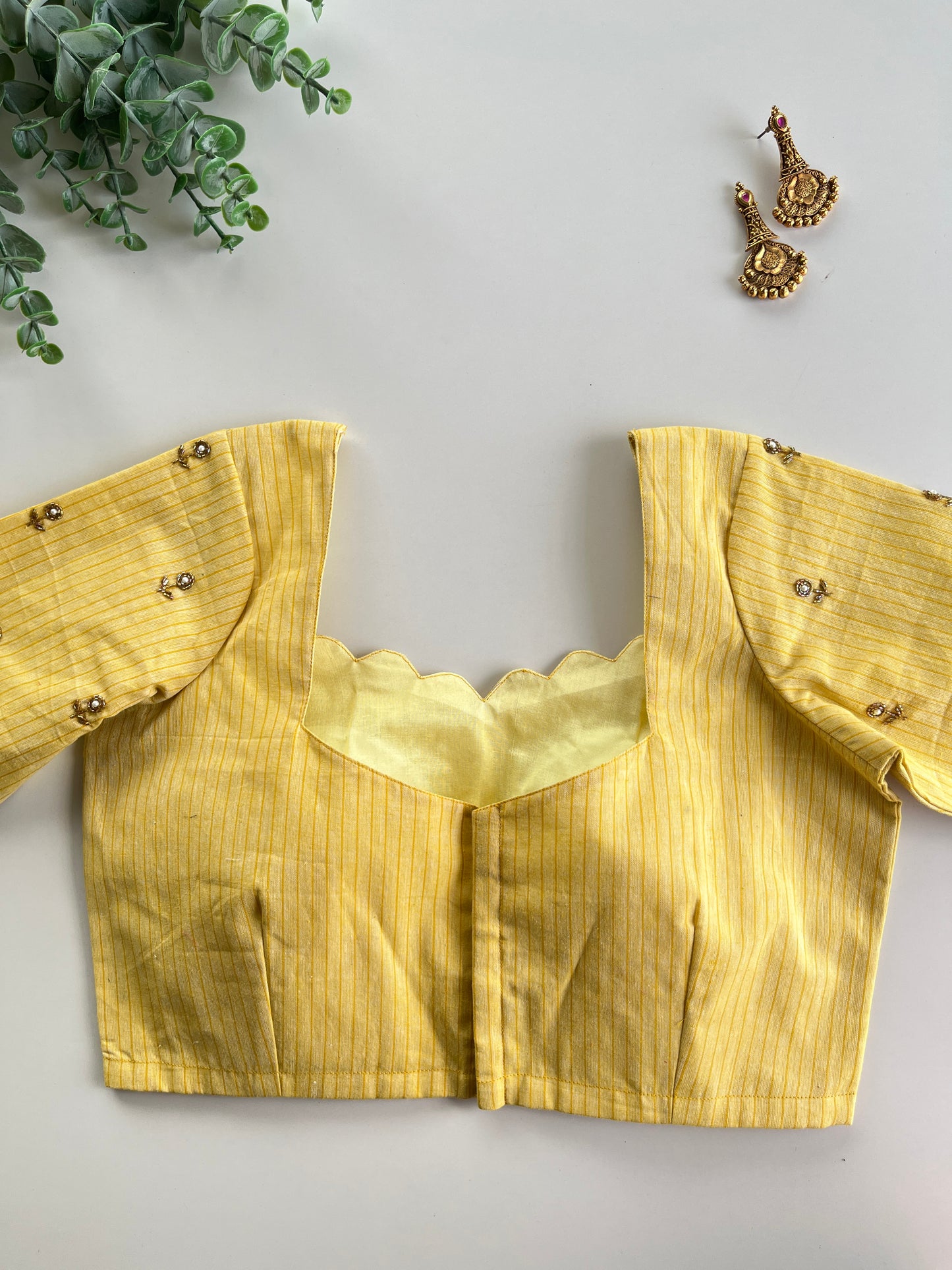 Pastel Yellow Handwork Blouse