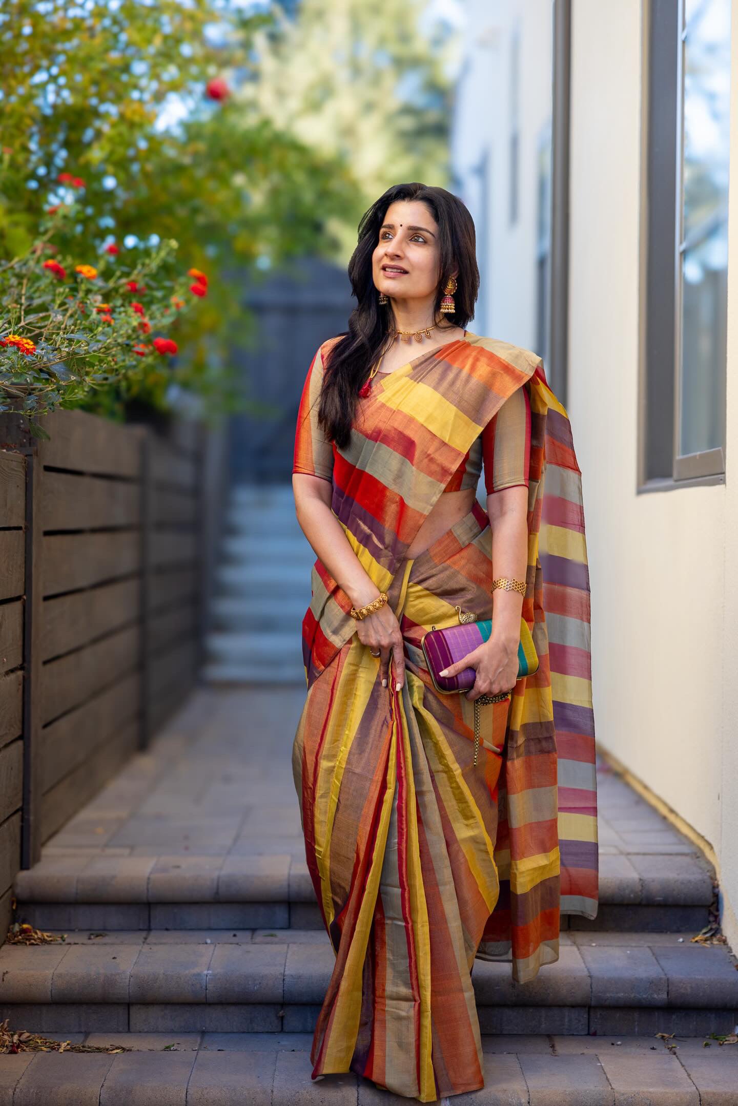 Multicolor Chanderi Silk Saree